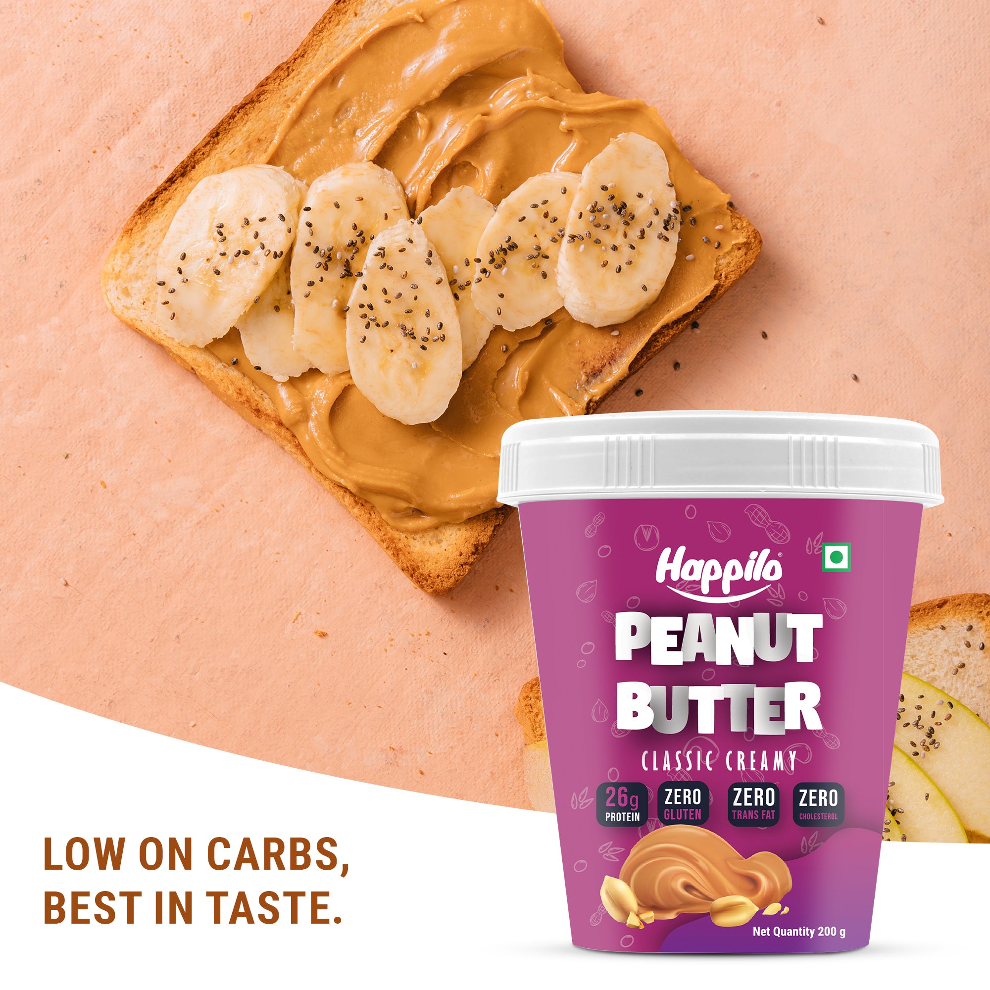 Happilo Peanut Butter Classic Creamy 200g