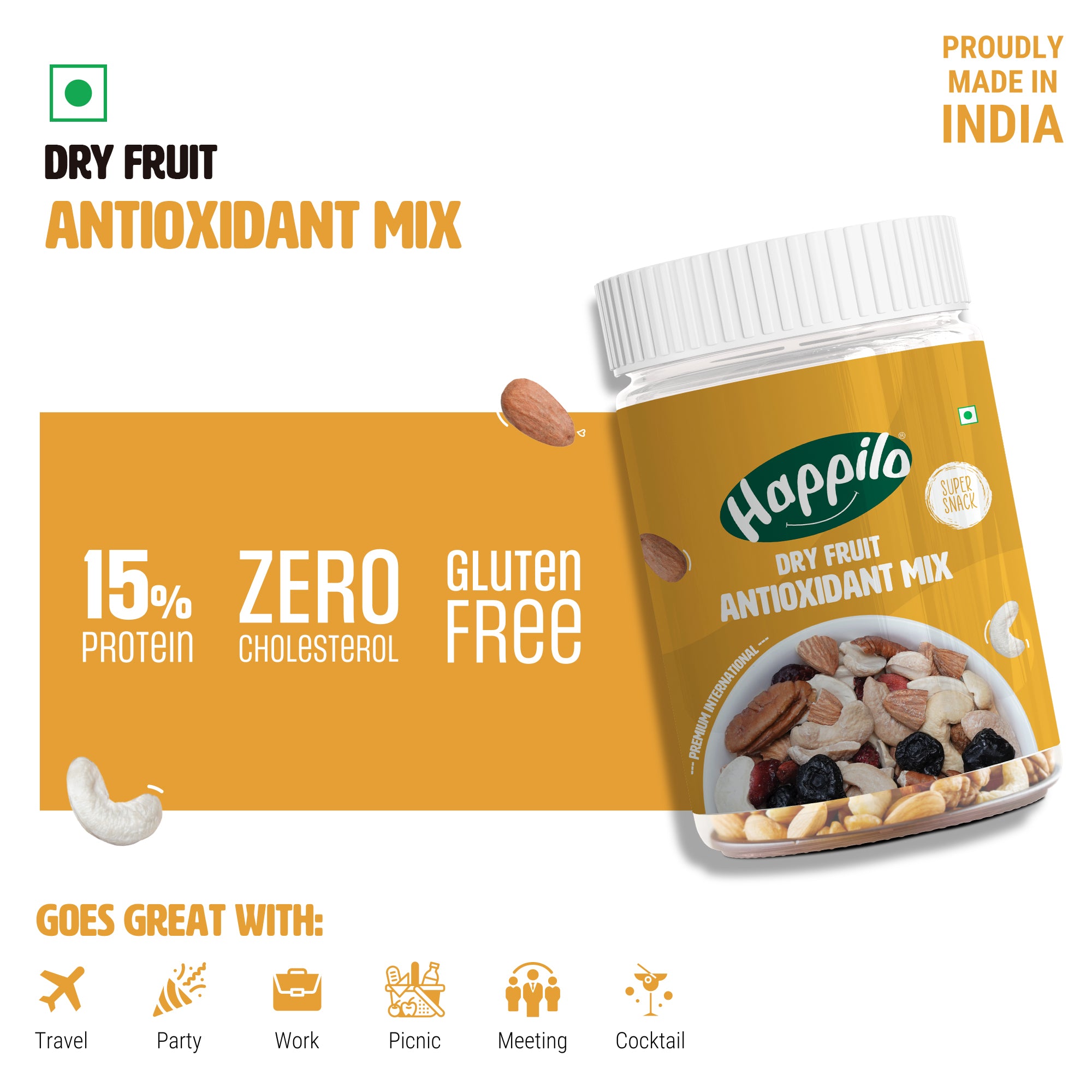 Happilo Premium International Dry Fruit Antioxidants Mix 200g