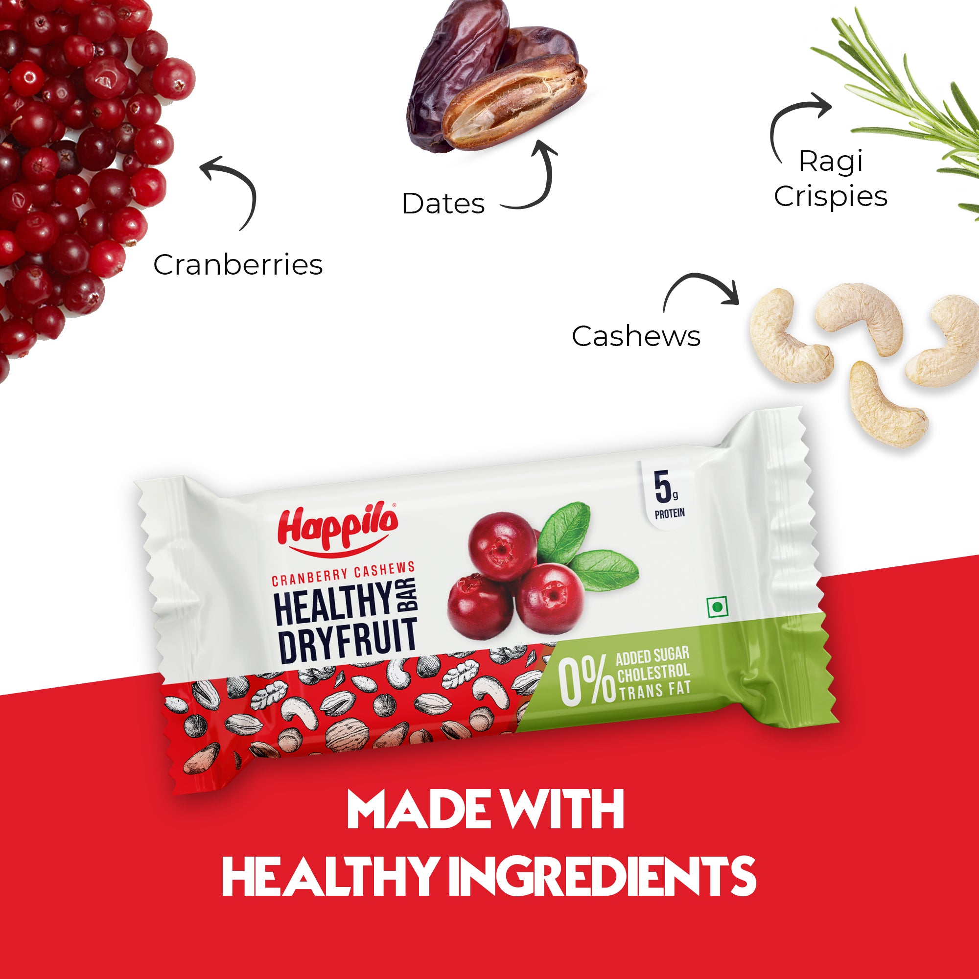 Cranberry Cashews Dry Fruit Bar (6x35g)