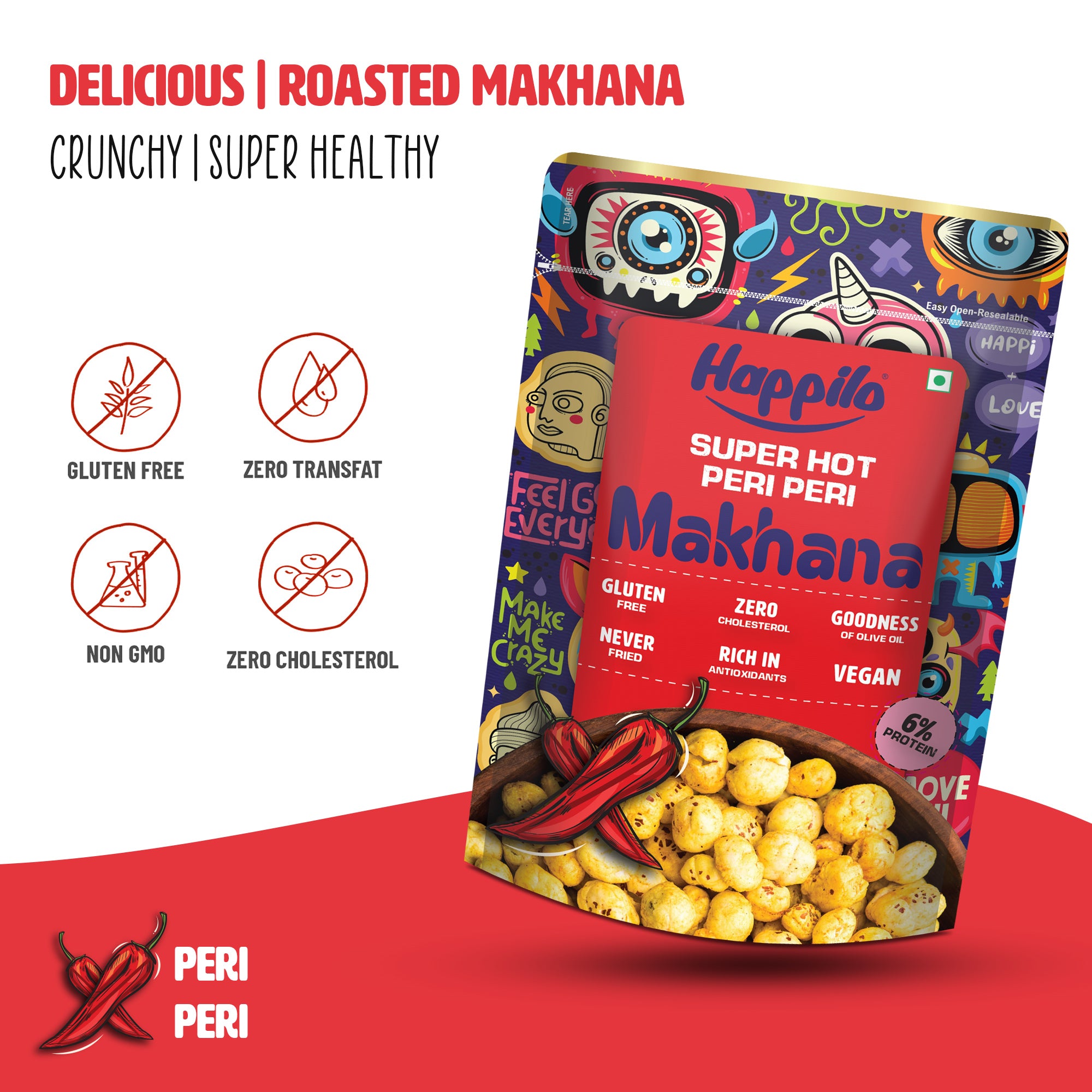 Happilo Chickpeas, Peanut, Makhana and Party Mix Combo 1160g