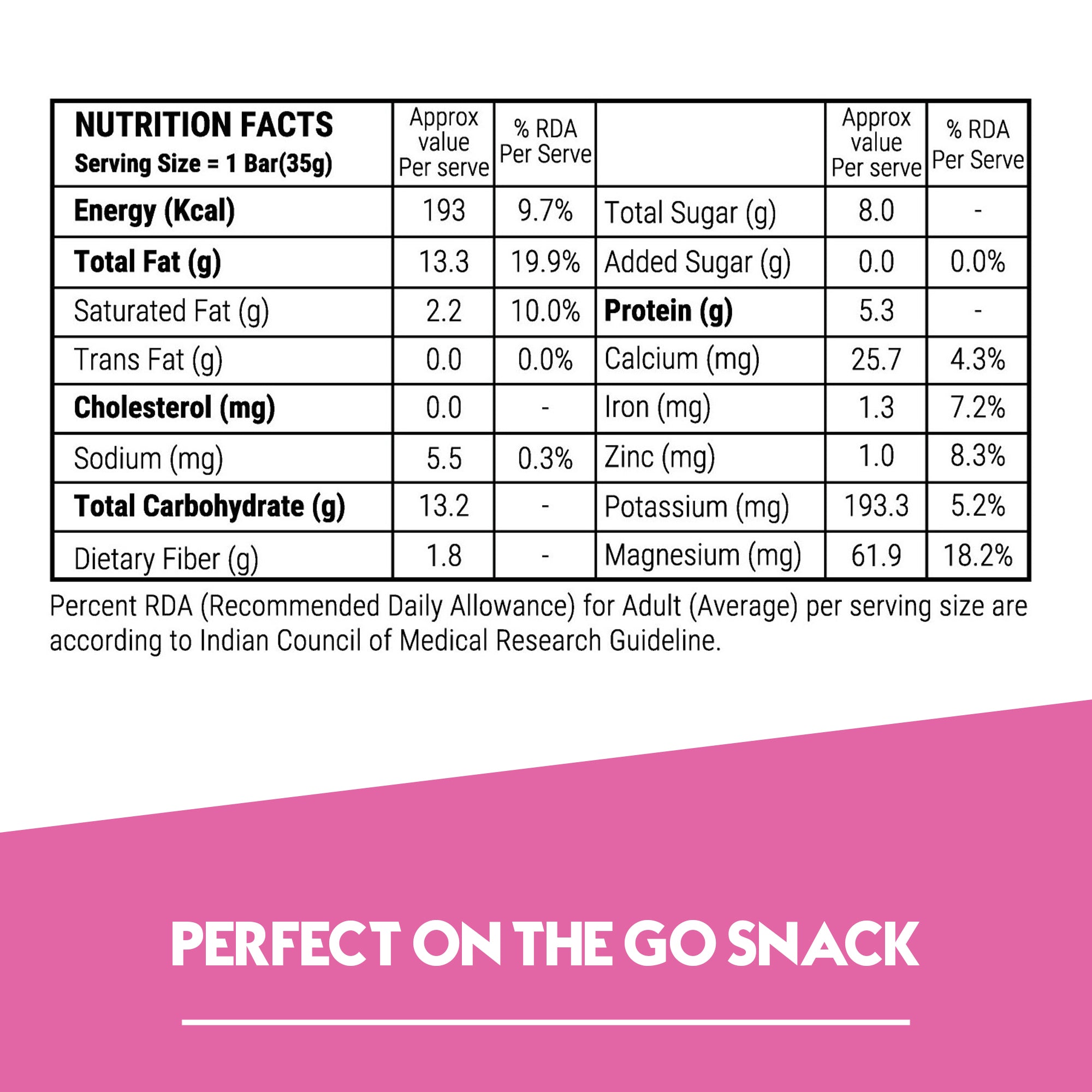 Rose Almonds Dry Fruit Bar Pack (6x35g)