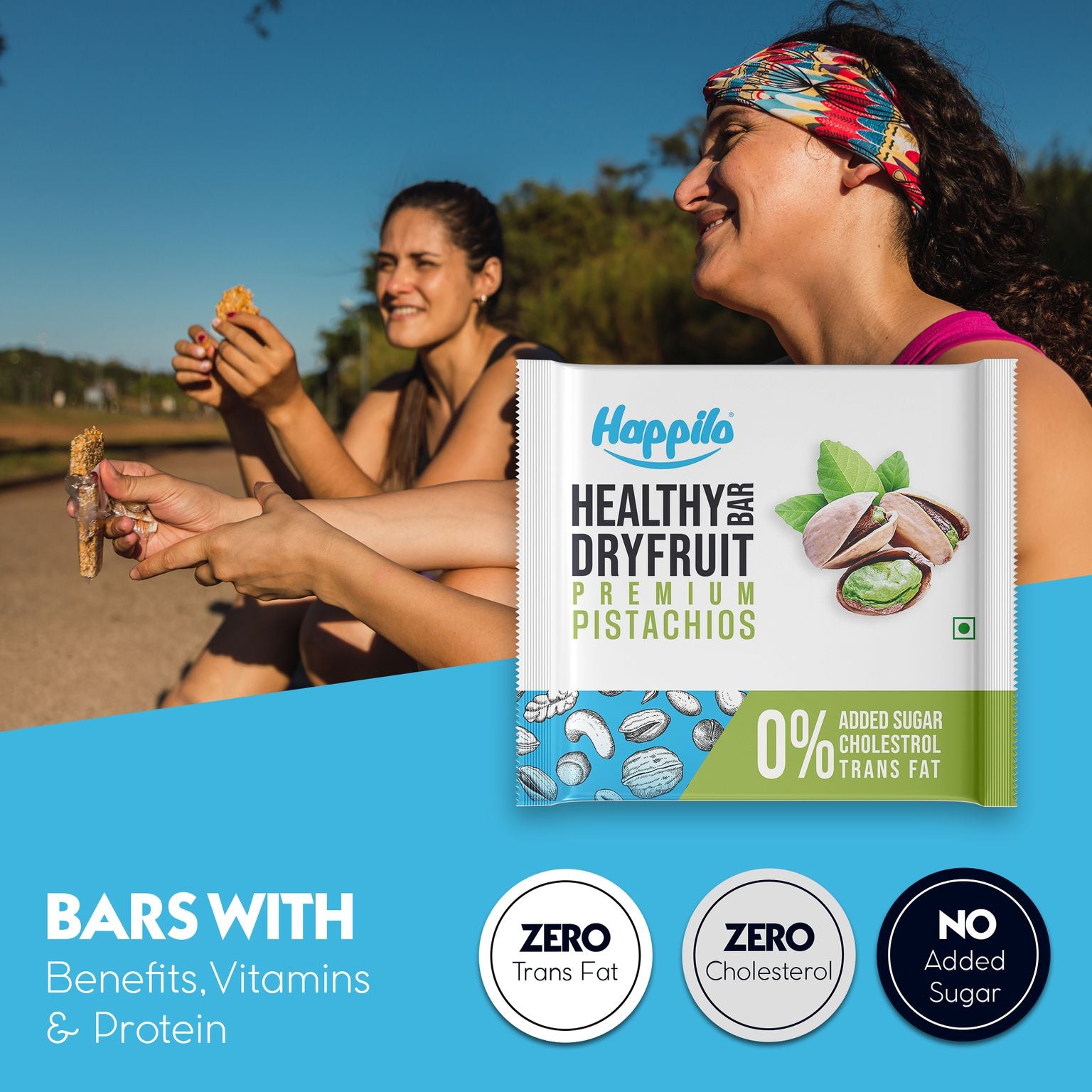 Happilo Dry Fruit Bar Combo 540g (Cranberry Cashew, Rose Almond, Walnut, Pistachios, Choco Almond & Blueberries Each 15g*6pcs)