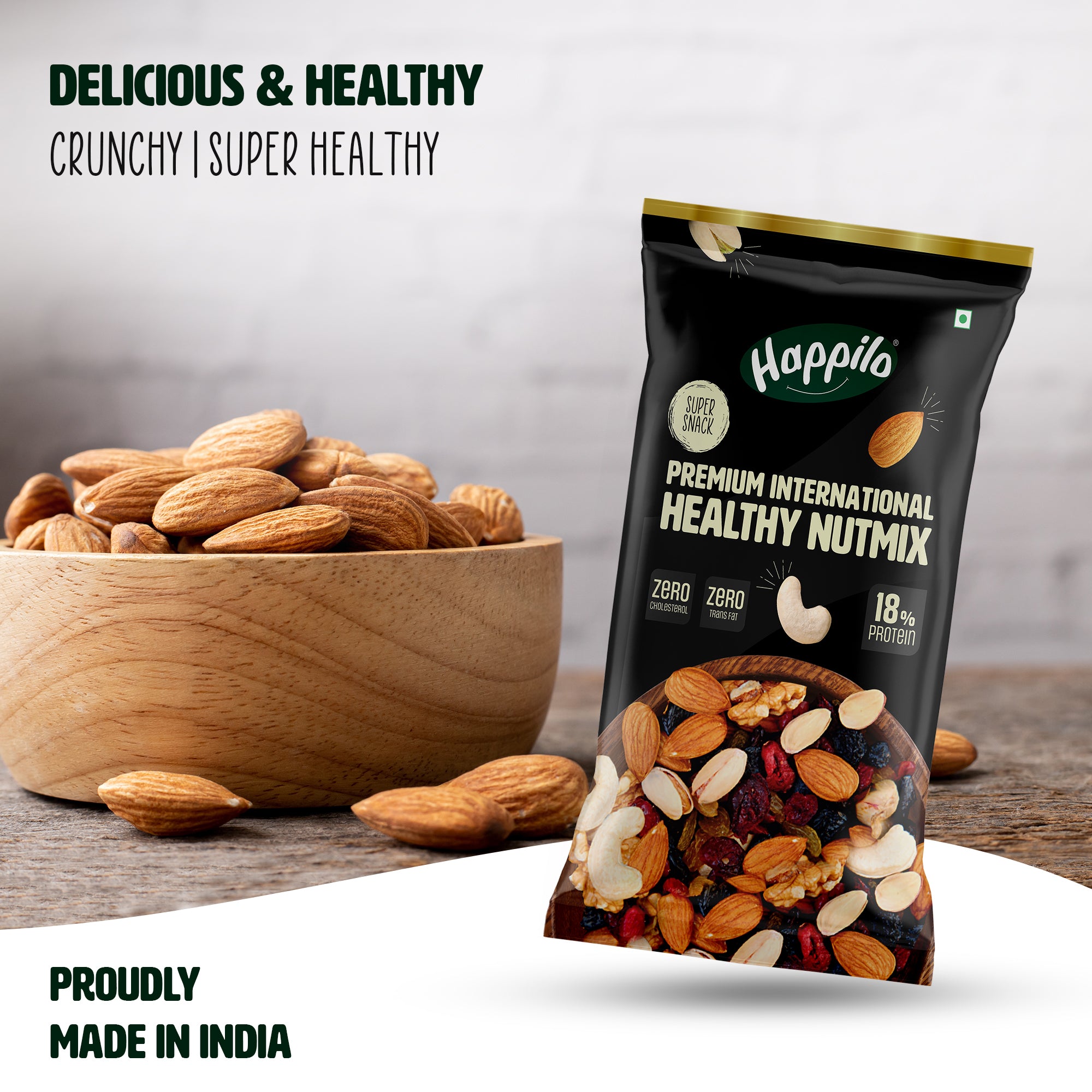 Happilo Smart Snack Healthy Nutmix 15g + 3g (20% Extra)