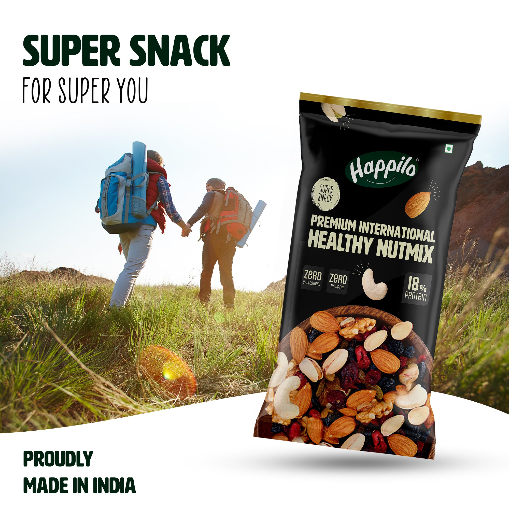 Happilo Smart Snack Healthy Nutmix 15g + 3g (20% Extra)