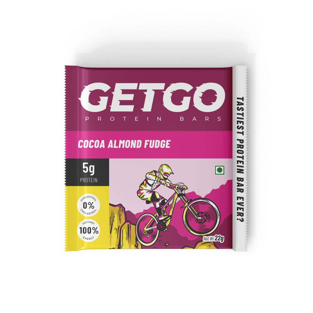 GetGo Protein Bars Assorted 264g (22g each, Pack of 12) California Almond Fudge, California Pistachio Fudge, Turkish Hazelnut Cocoa Fudge, Cocoa Almond Fudge, Indian Creamy Coconut Fudge, Natural Peanut Butter Fudge