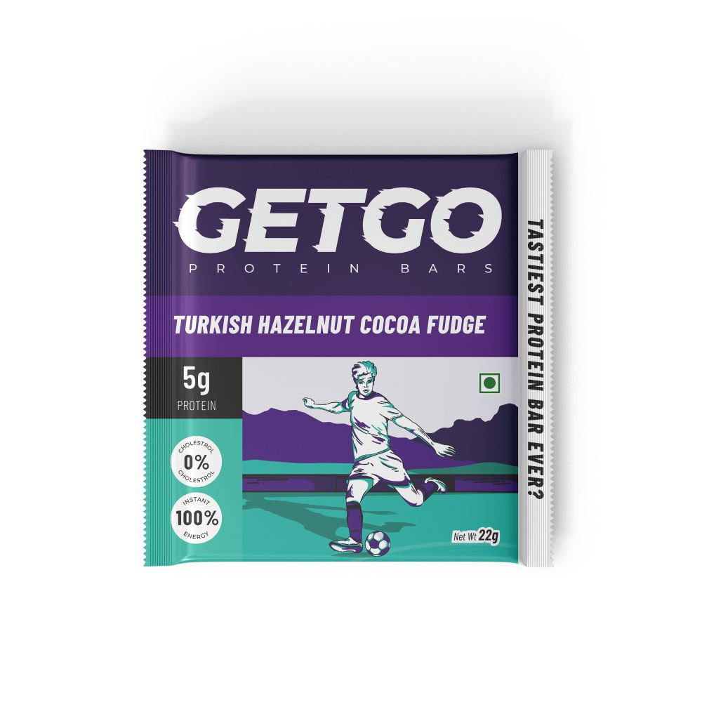 GetGo Protein Bars Assorted 264g (22g each, Pack of 12) California Almond Fudge, California Pistachio Fudge, Turkish Hazelnut Cocoa Fudge, Cocoa Almond Fudge, Indian Creamy Coconut Fudge, Natural Peanut Butter Fudge