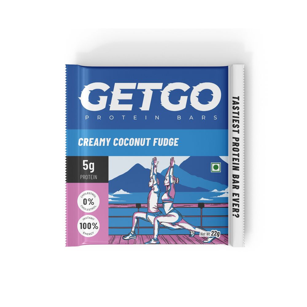 GetGo Protein Bars Assorted 264g (22g each, Pack of 12) California Almond Fudge, California Pistachio Fudge, Turkish Hazelnut Cocoa Fudge, Cocoa Almond Fudge, Indian Creamy Coconut Fudge, Natural Peanut Butter Fudge