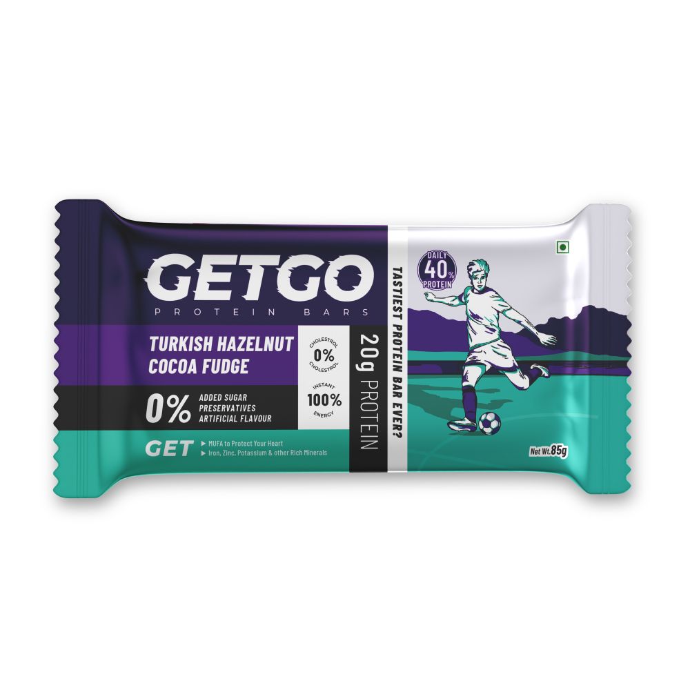 GetGo Protein Bars Assorted 510g (85g each Pack of 6) California Almond Fudge, California Pistachio Fudge, Turkish Hazelnut Cocoa Fudge, Cocoa Almond Fudge, Indian Creamy Coconut Fudge, Natural Peanut Butter Fudge