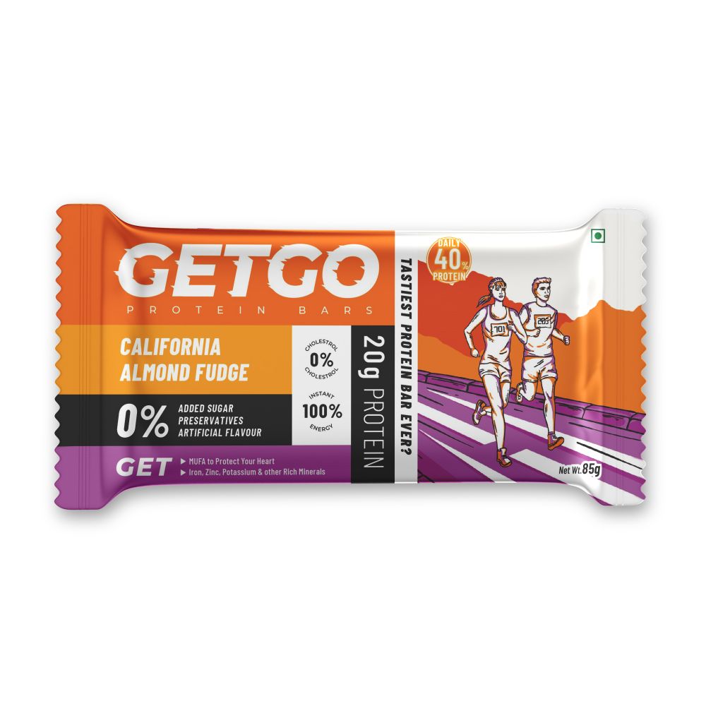 GetGo Protein Bars Assorted 510g (85g each Pack of 6) California Almond Fudge, California Pistachio Fudge, Turkish Hazelnut Cocoa Fudge, Cocoa Almond Fudge, Indian Creamy Coconut Fudge, Natural Peanut Butter Fudge