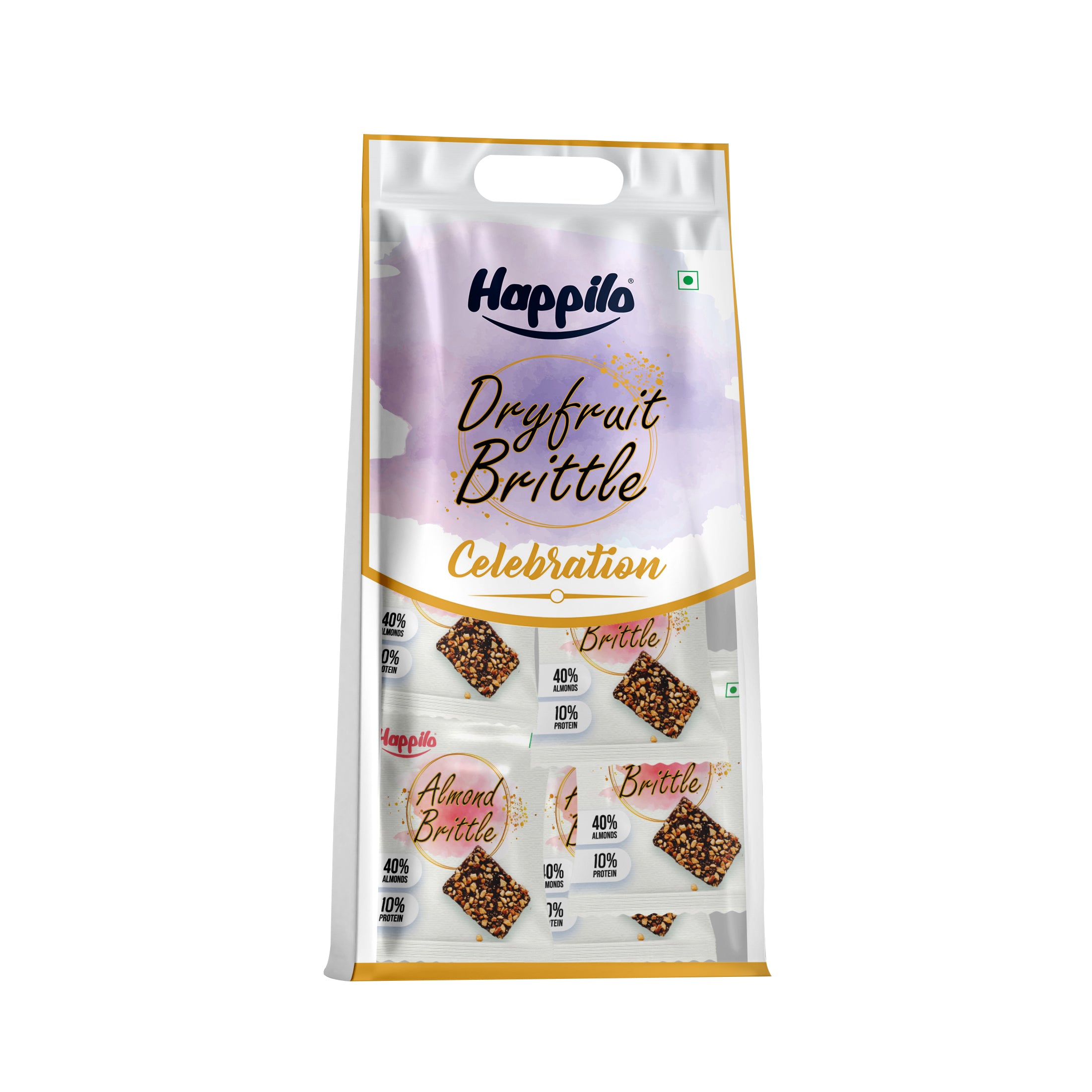 Happilo Premium Almond Brittle Celebrations Pack 204g (17gX12)