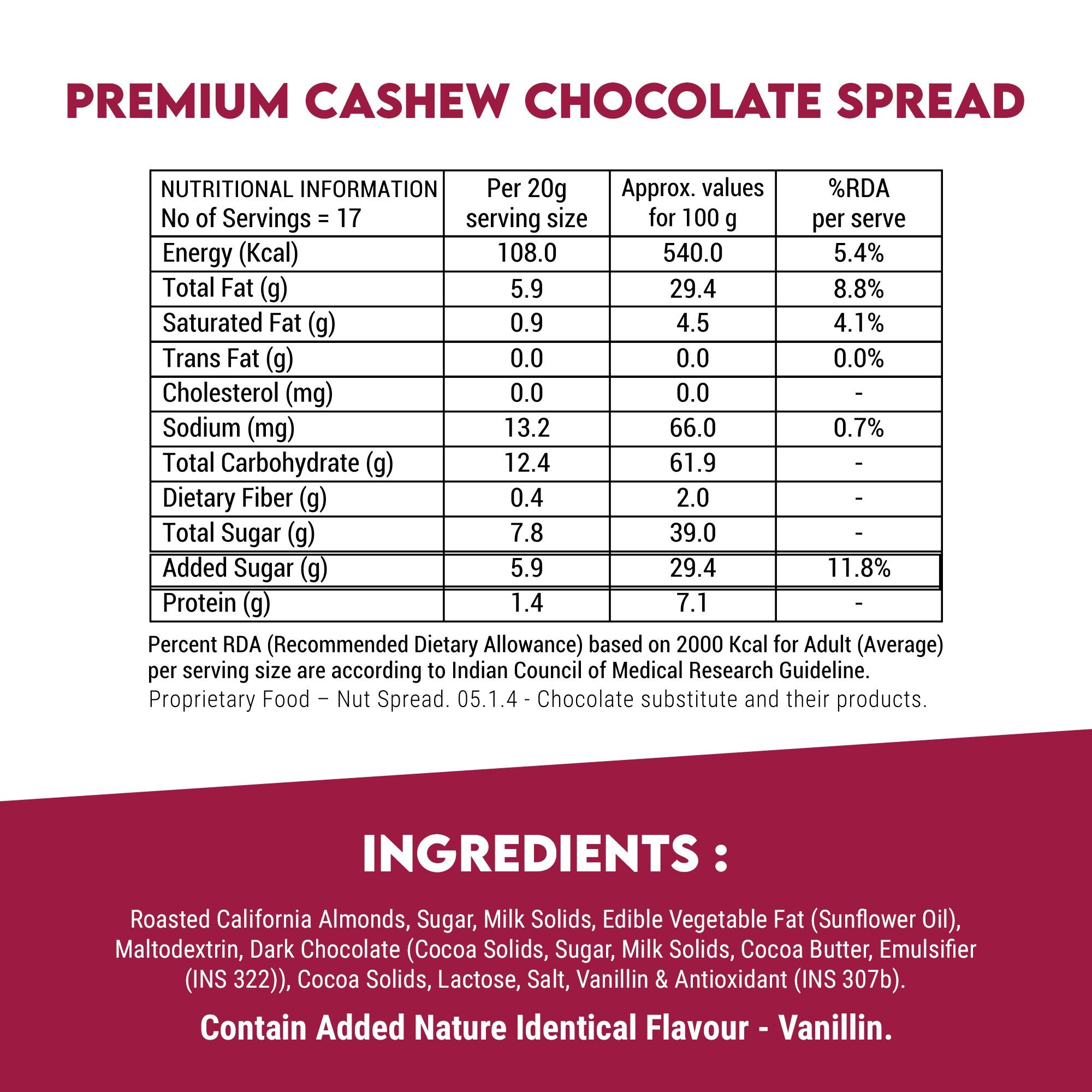 Premium Almond and Cashew Spread Combo 700g (350g Each)