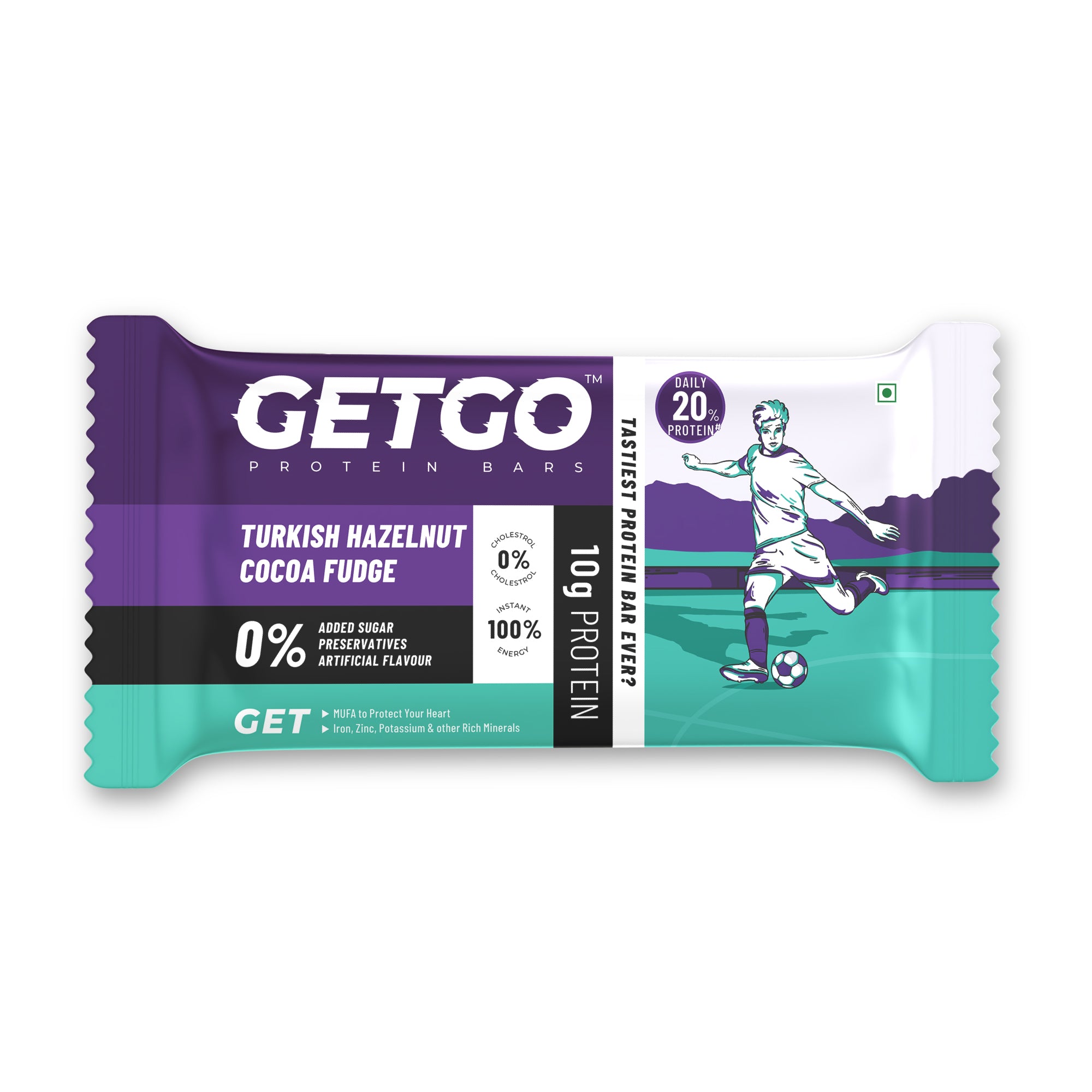 GetGo Turkish Hazelnut Cocoa Fudge Protein Bar 43g