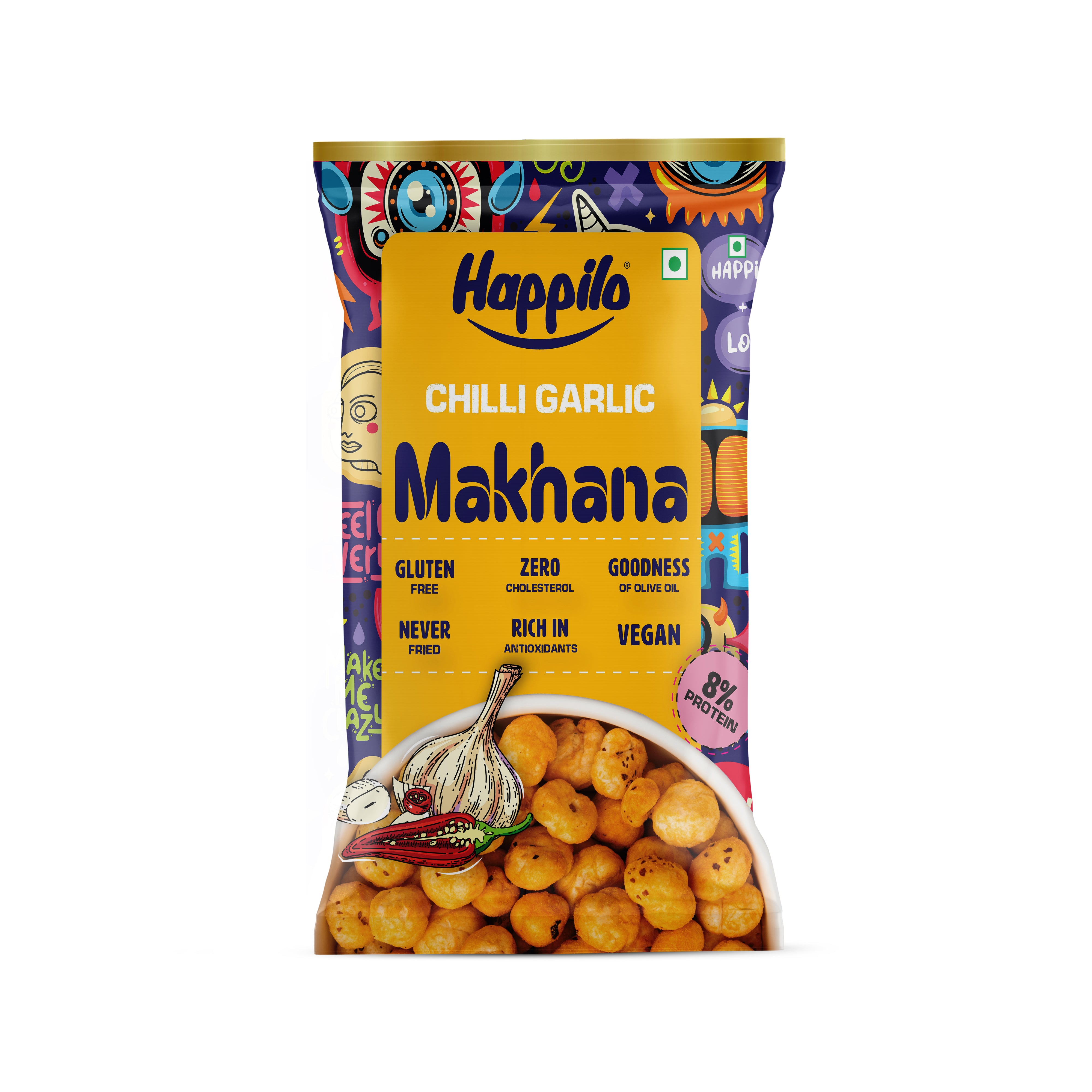 Happilo Premium Super Snack Makhana Chilli Garlic
