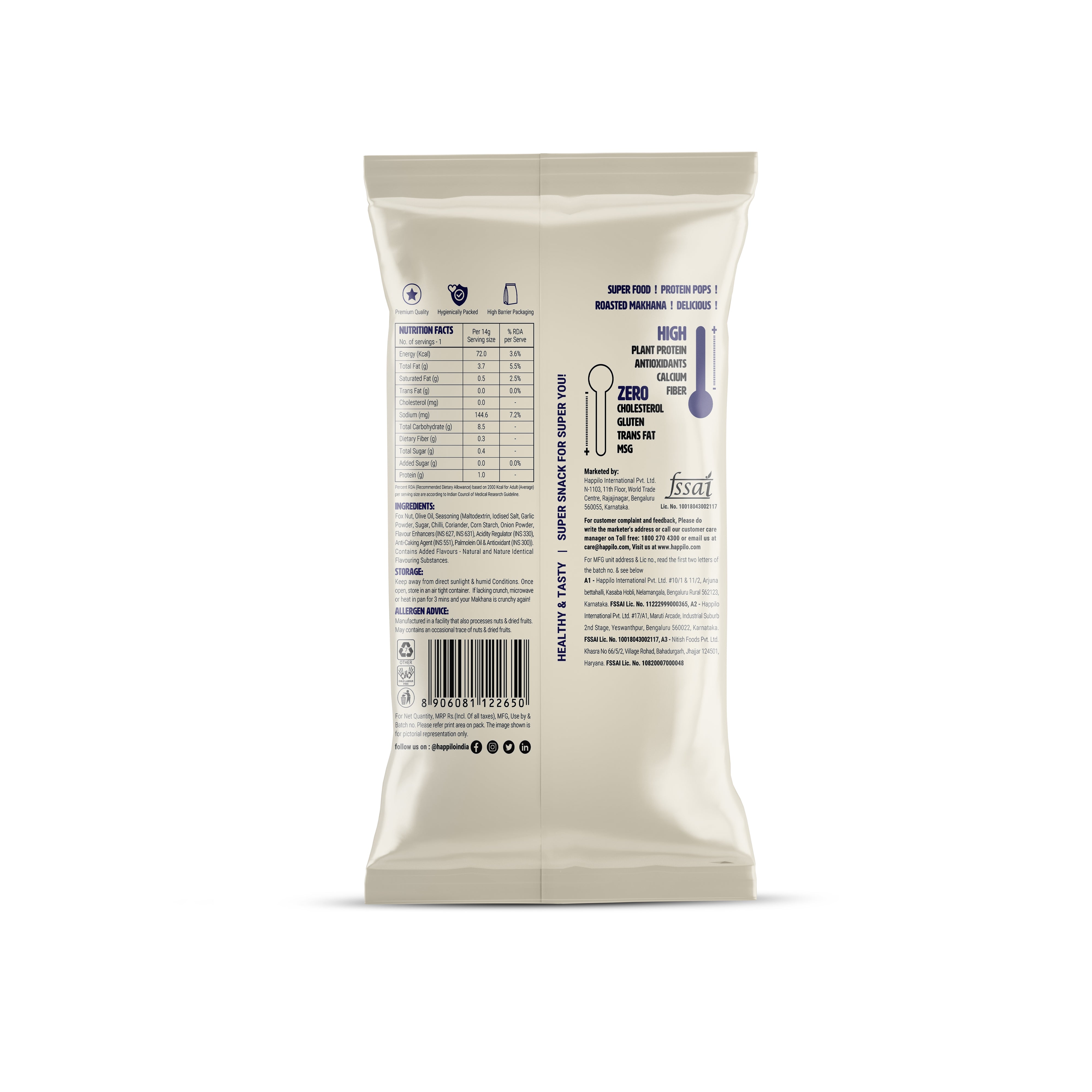 Happilo Premium Super Snack Makhana Chilli Garlic