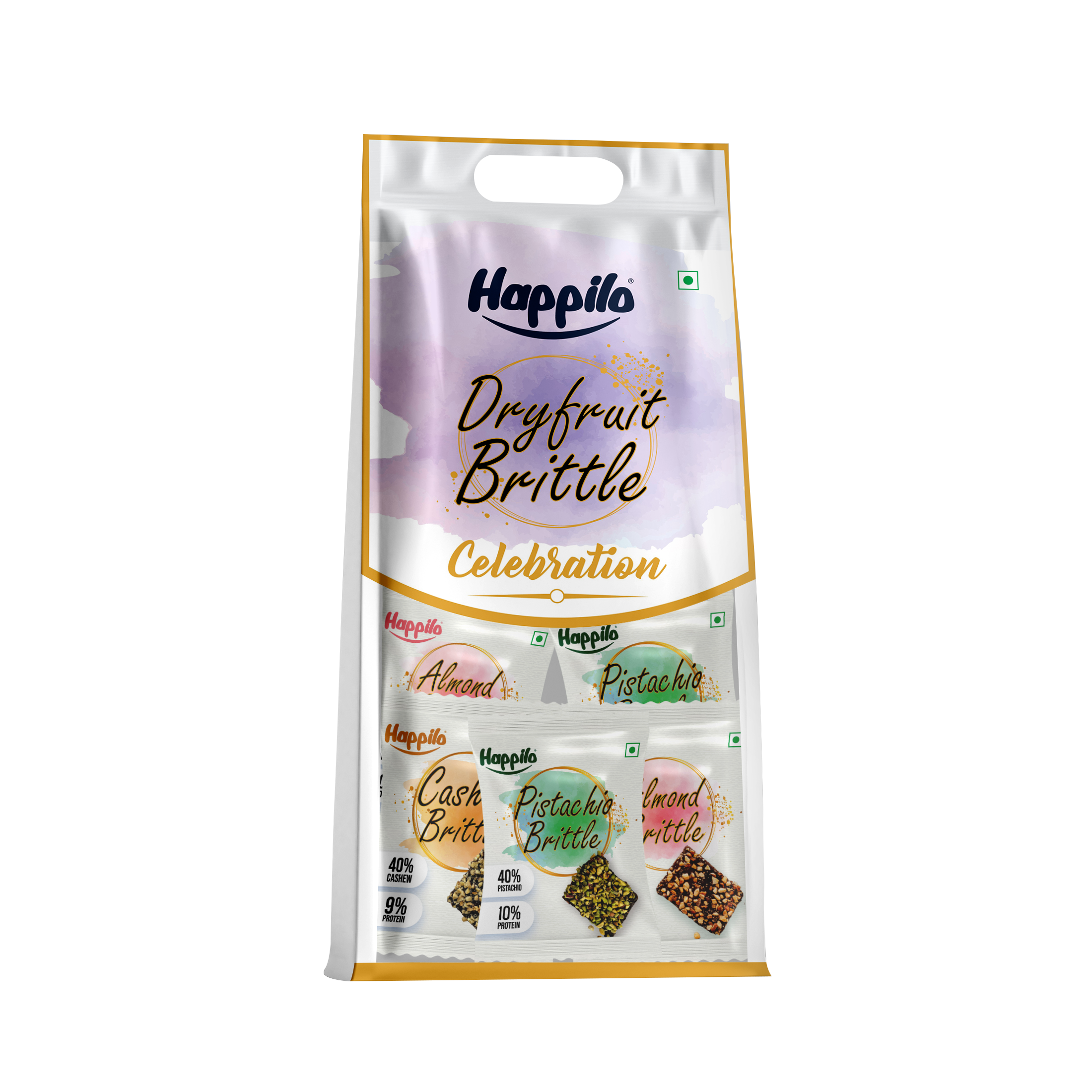 Nuts and Dry Fruit Brittle Combo 1704g (California Almonds, Whole Cashews, Roasted California Pistachios, Dry Fruit Brittle Celebrations Pack)