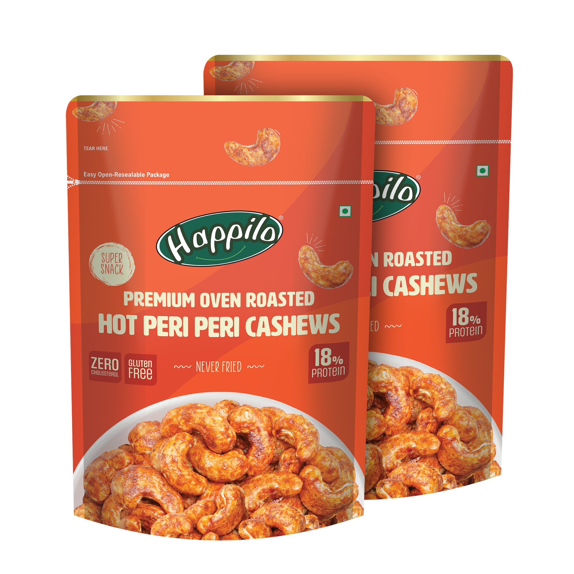 Happilo Premium Oven Roasted Cashews - Hot Peri Peri