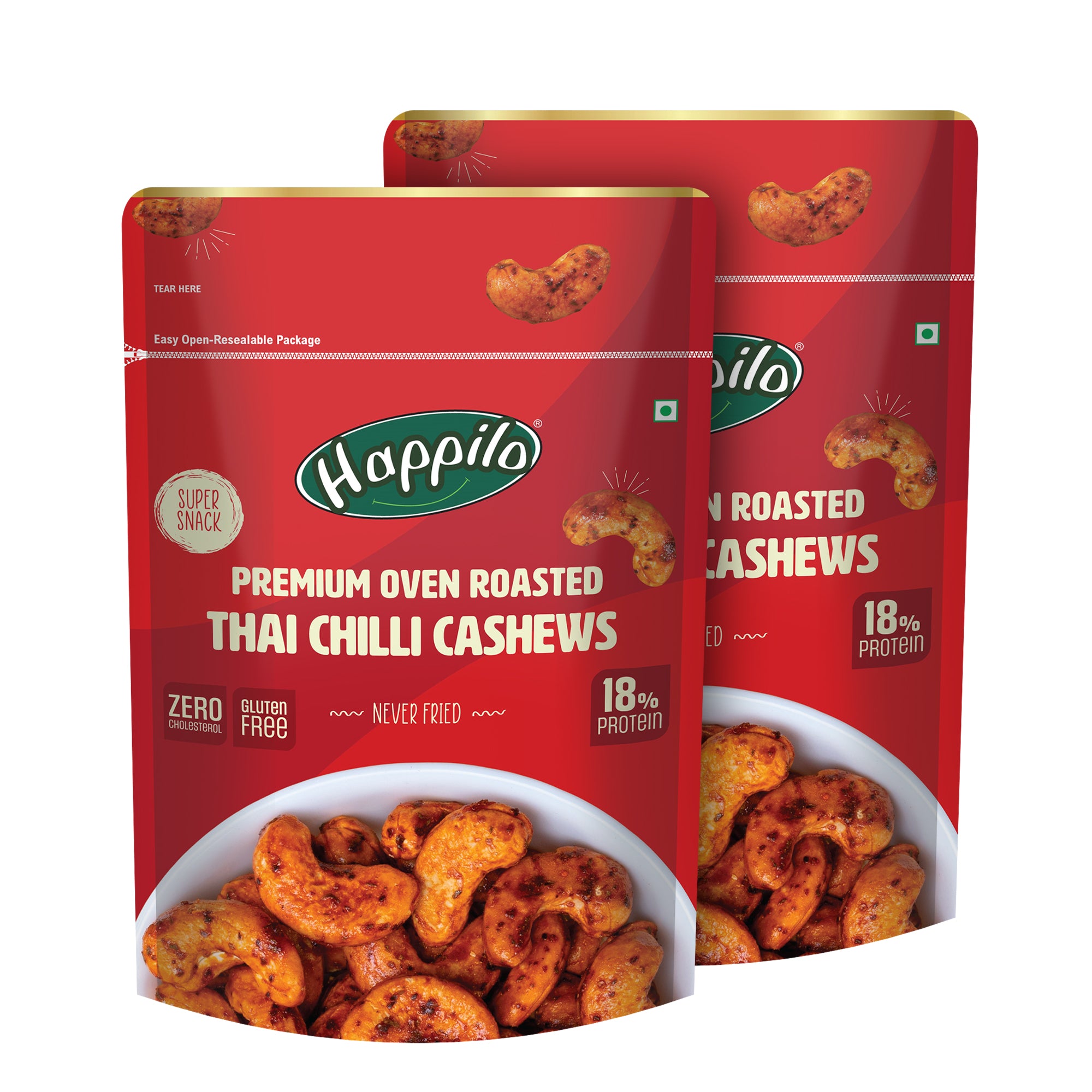 Happilo Premium Oven Roasted Cashews - Thai Chilli