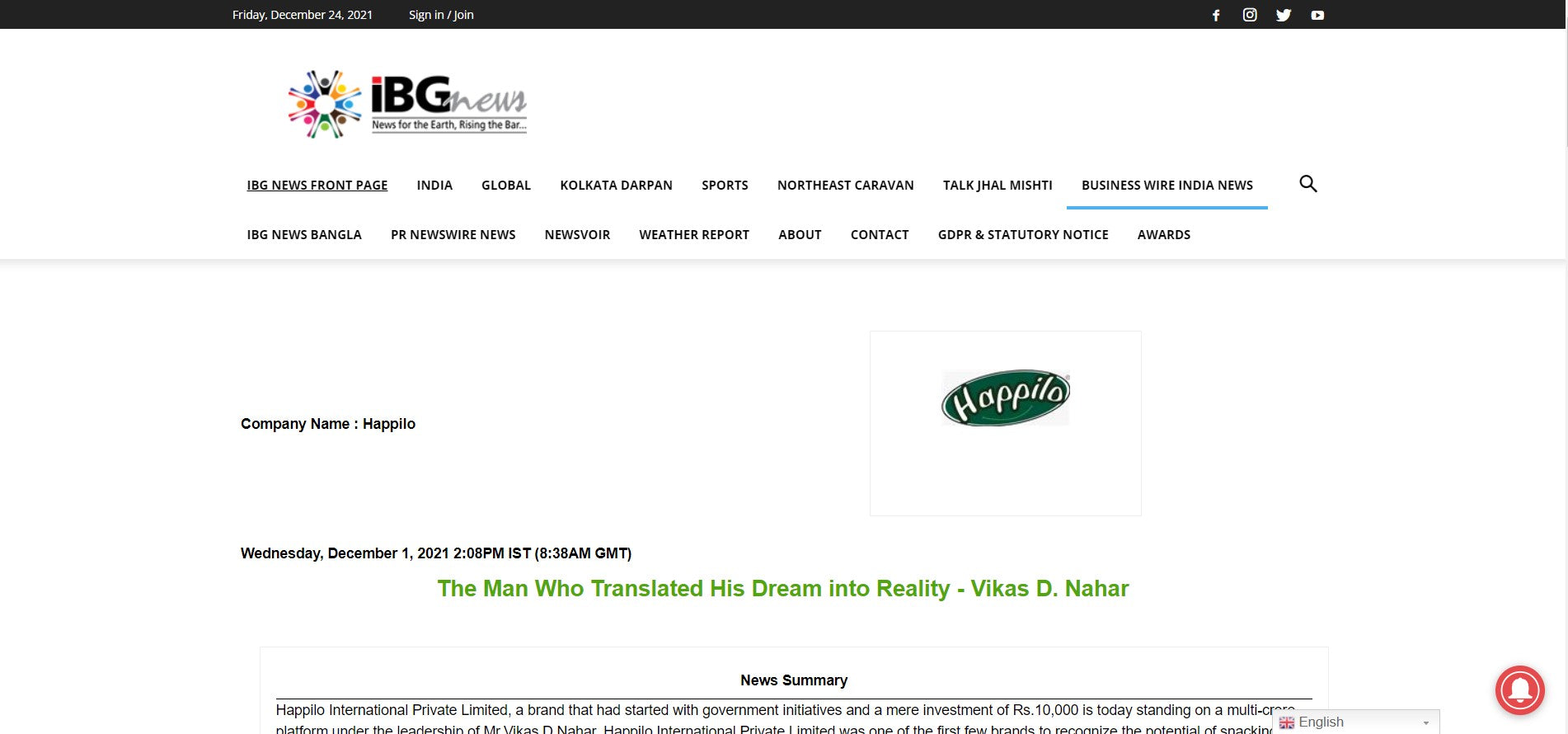 The Man Who Translated His Dream into Reality - Vikas D. Nahar