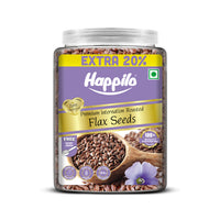 Happilo Premium Authentic Flax Seeds Roasted Jar 1000g + 200g Free