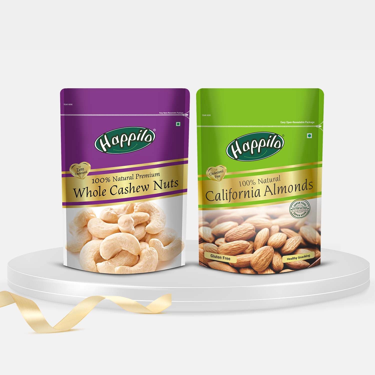 Premium Nuts Combo (Whole Cashews & California Almonds 200g Each) 400g
