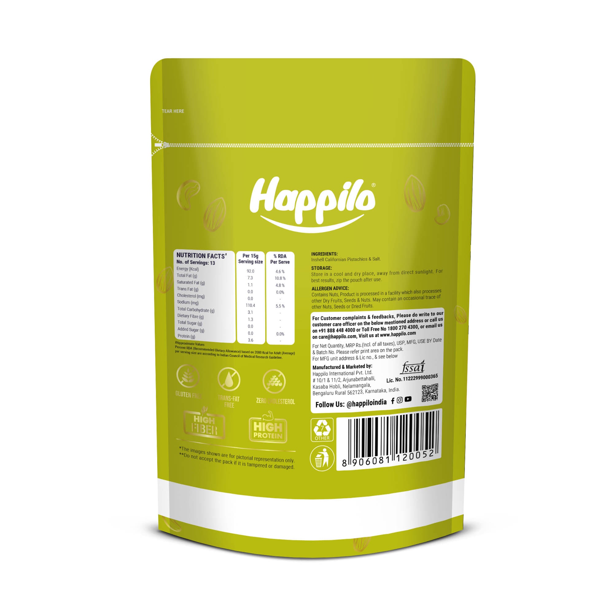 Happilo Freshly Roasted & Salted California Pistachios