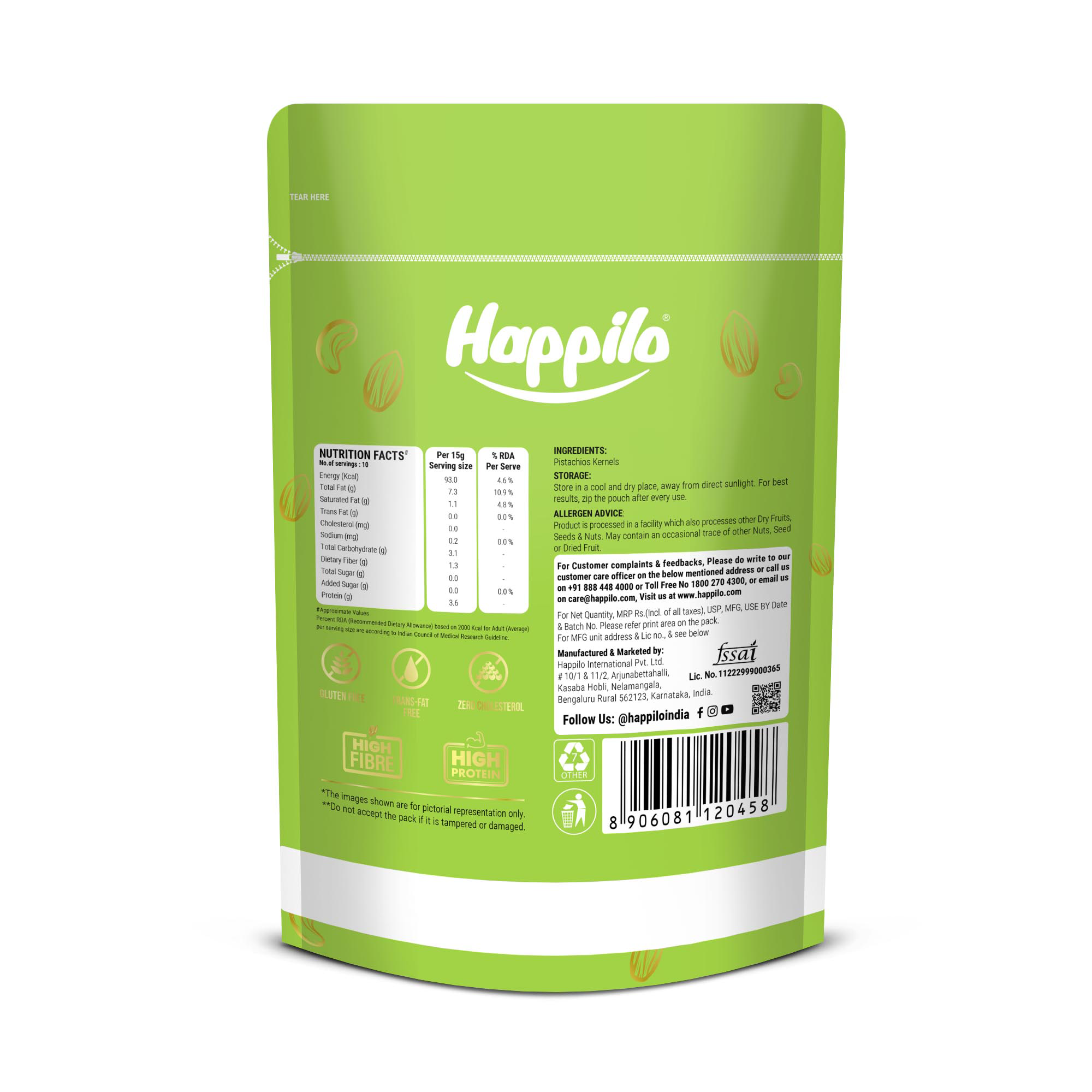 Happilo Premium Unsalted Pistachio Kernels
