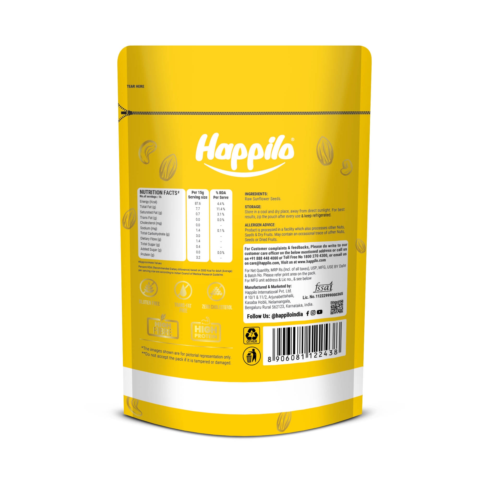 Happilo Premium Raw Sunflower Seeds No Shell