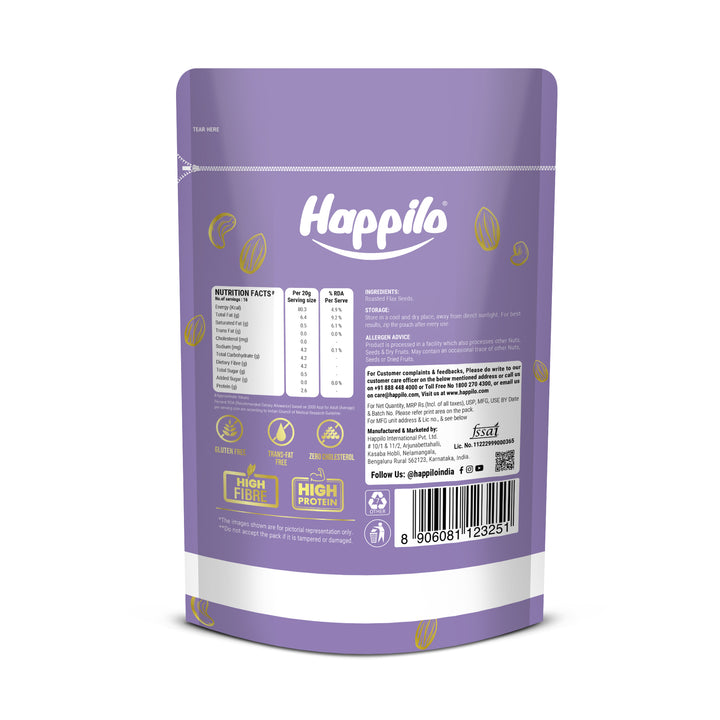 Happilo Premium Authentic Flax Seeds Roasted 250g (Pack of 2)