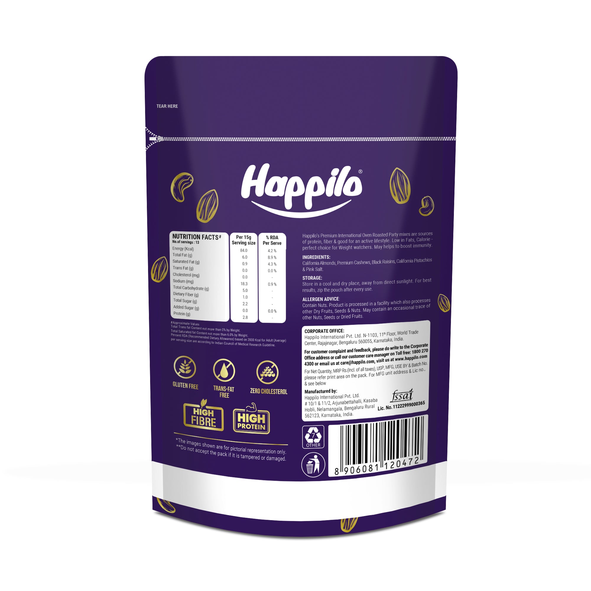 Happilo Premium Oven Roasted & Lightly Salted Party Mix