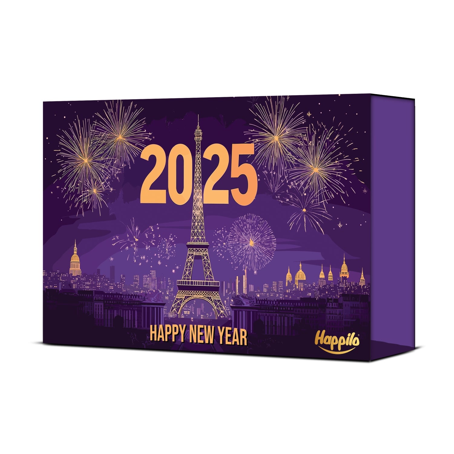 Happilo New Year Gift Box Paris 500g, Festive Treats & Snacks, Reed Diffuser, Calendar, Diary, Krunch, Party Snack, Berry Mix, Bars, Chickpeas, Date Bites, Makhana (Peri Peri)