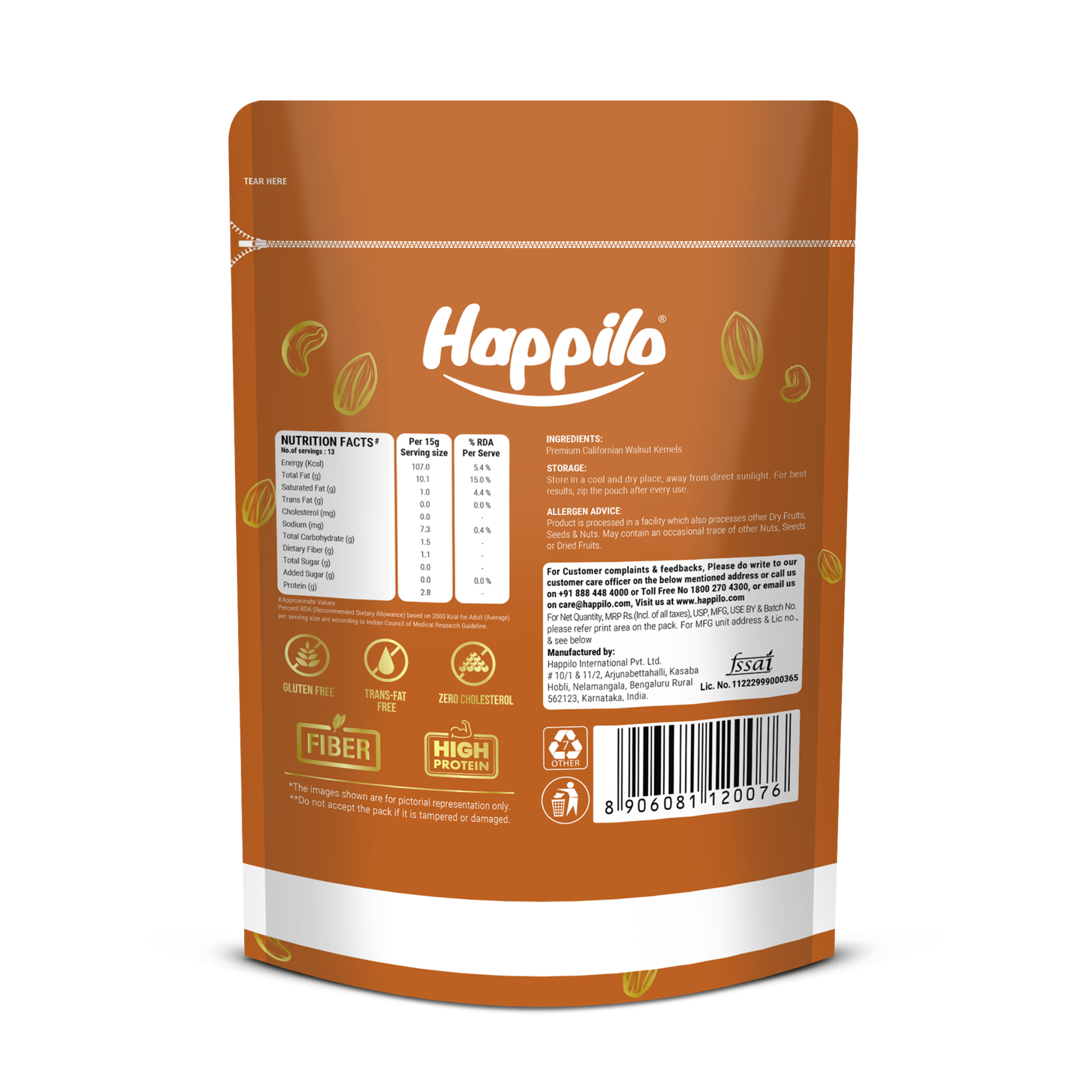 Happilo 100% Natural Californian Walnut Kernels