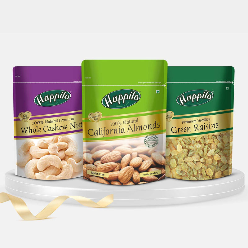 Premium Nuts & Dry Fruits Combo (Almonds, Cashews & Raisins) 650g