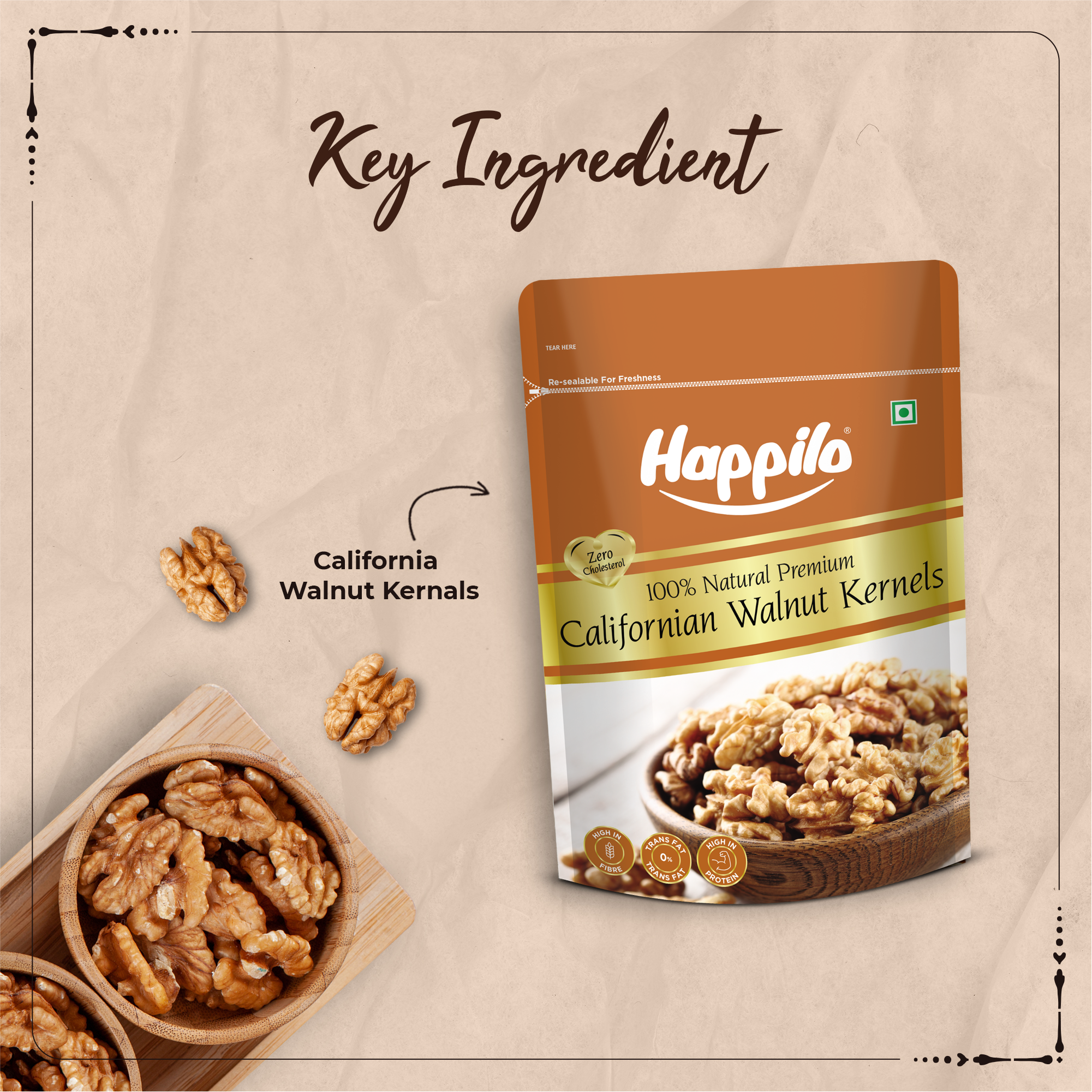 Happilo 100% Natural Californian Walnut Kernels