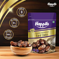 Happilo Premium Fard Dates 500g (Pack of 2), Natural Nutrient Powerhouse, Wholesome Snack
