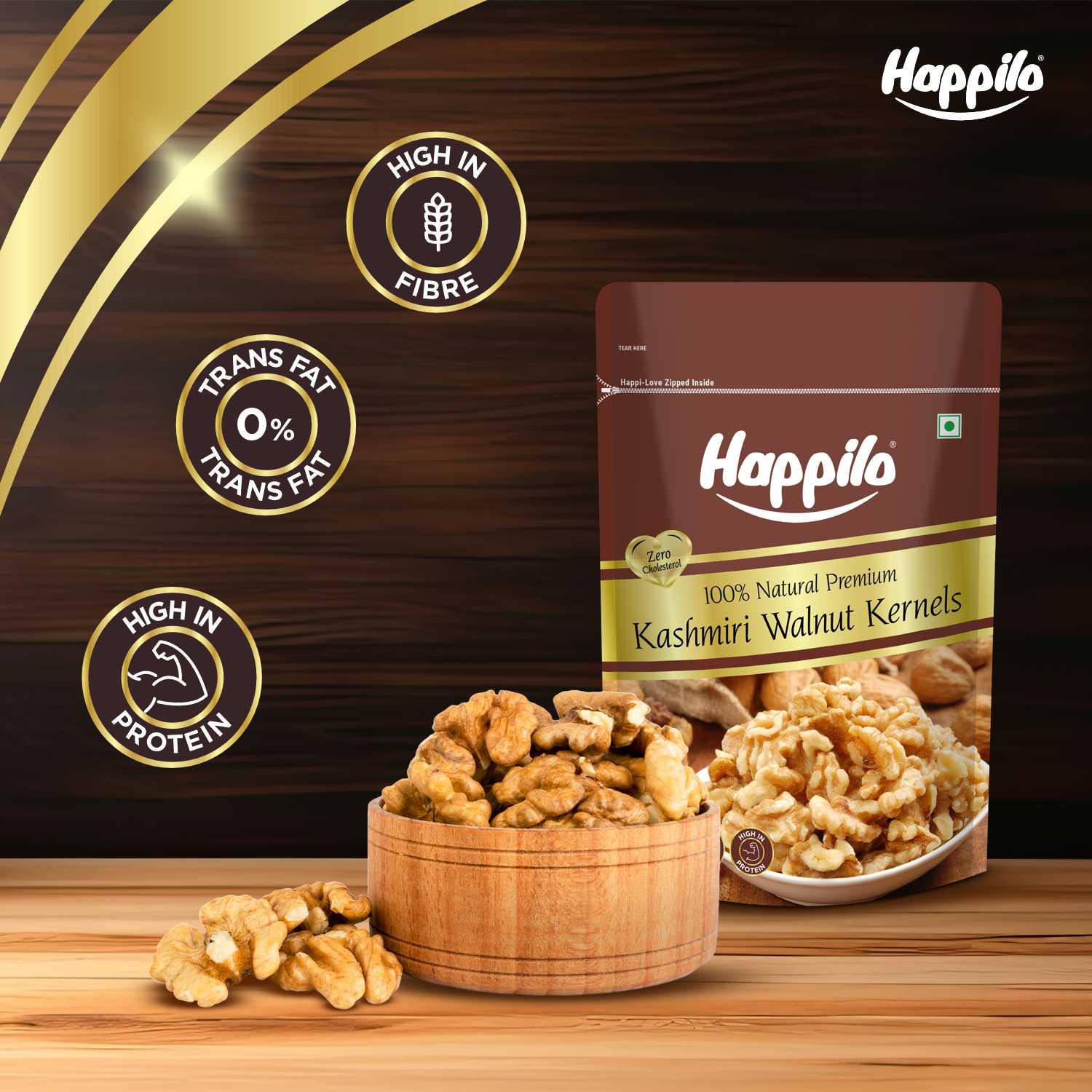 Happilo 100% Natural Kashmiri Walnut Kernels