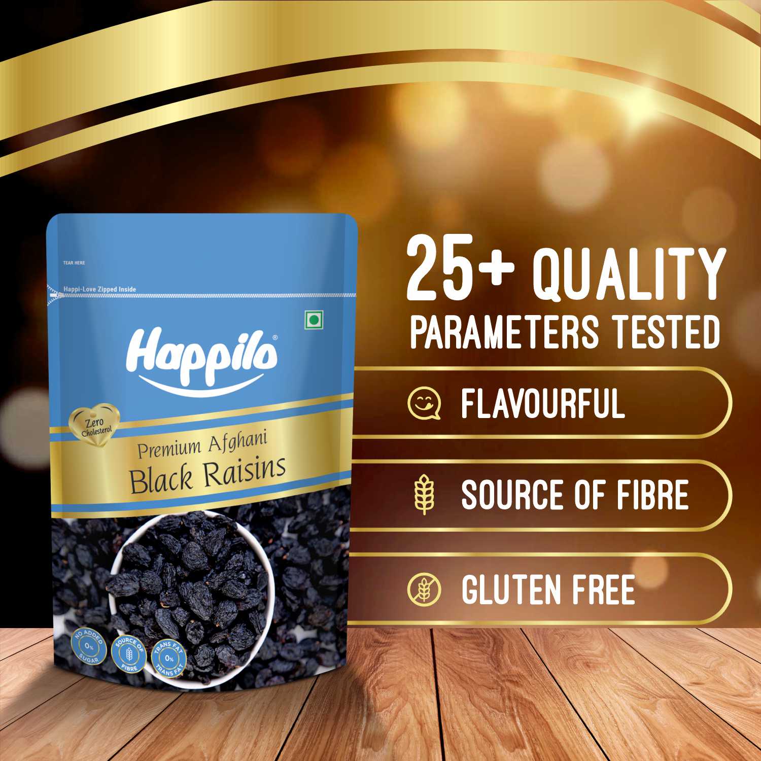 Happilo Black Raisins with seed 250g