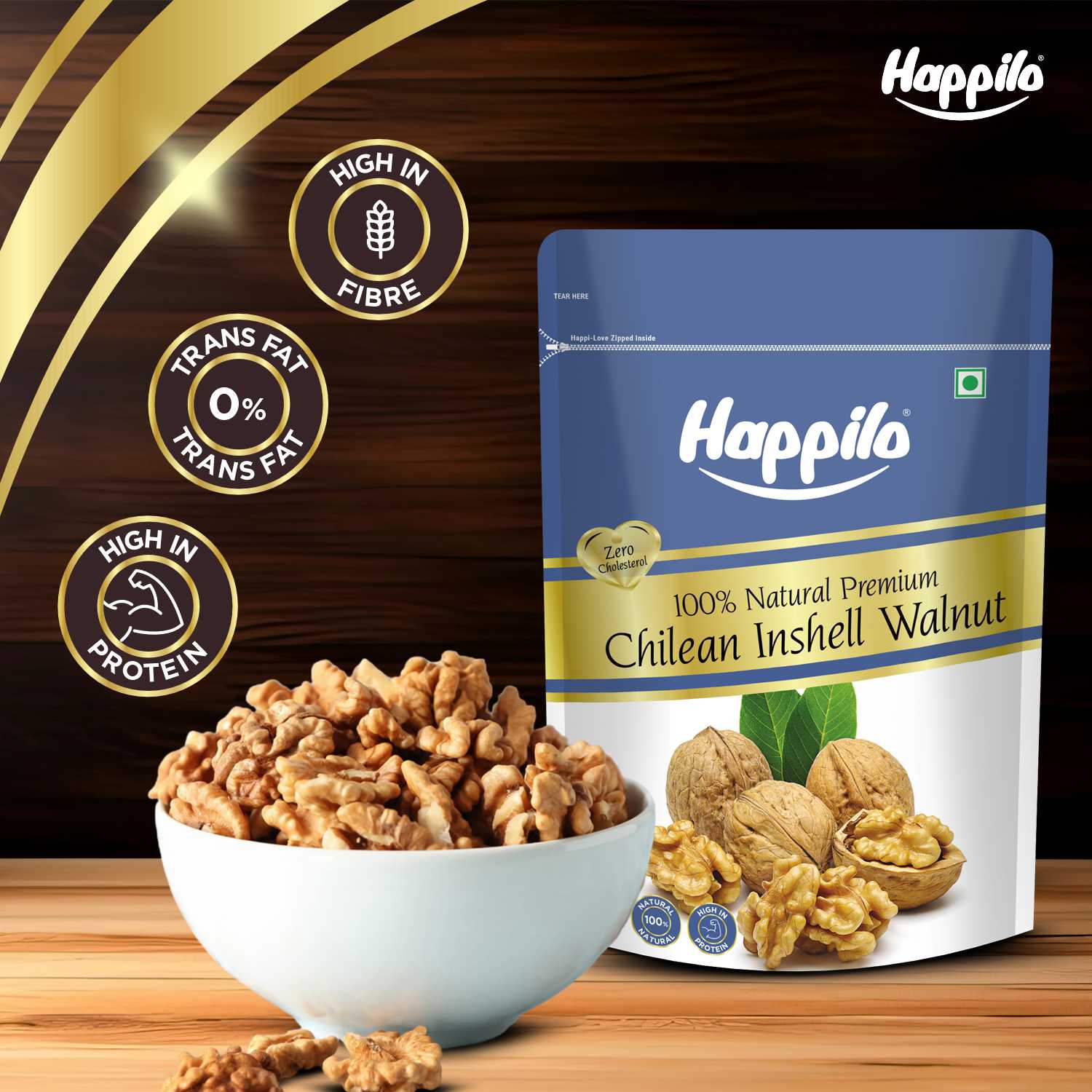 Happilo Premium Chilean Raw Inshell Walnuts