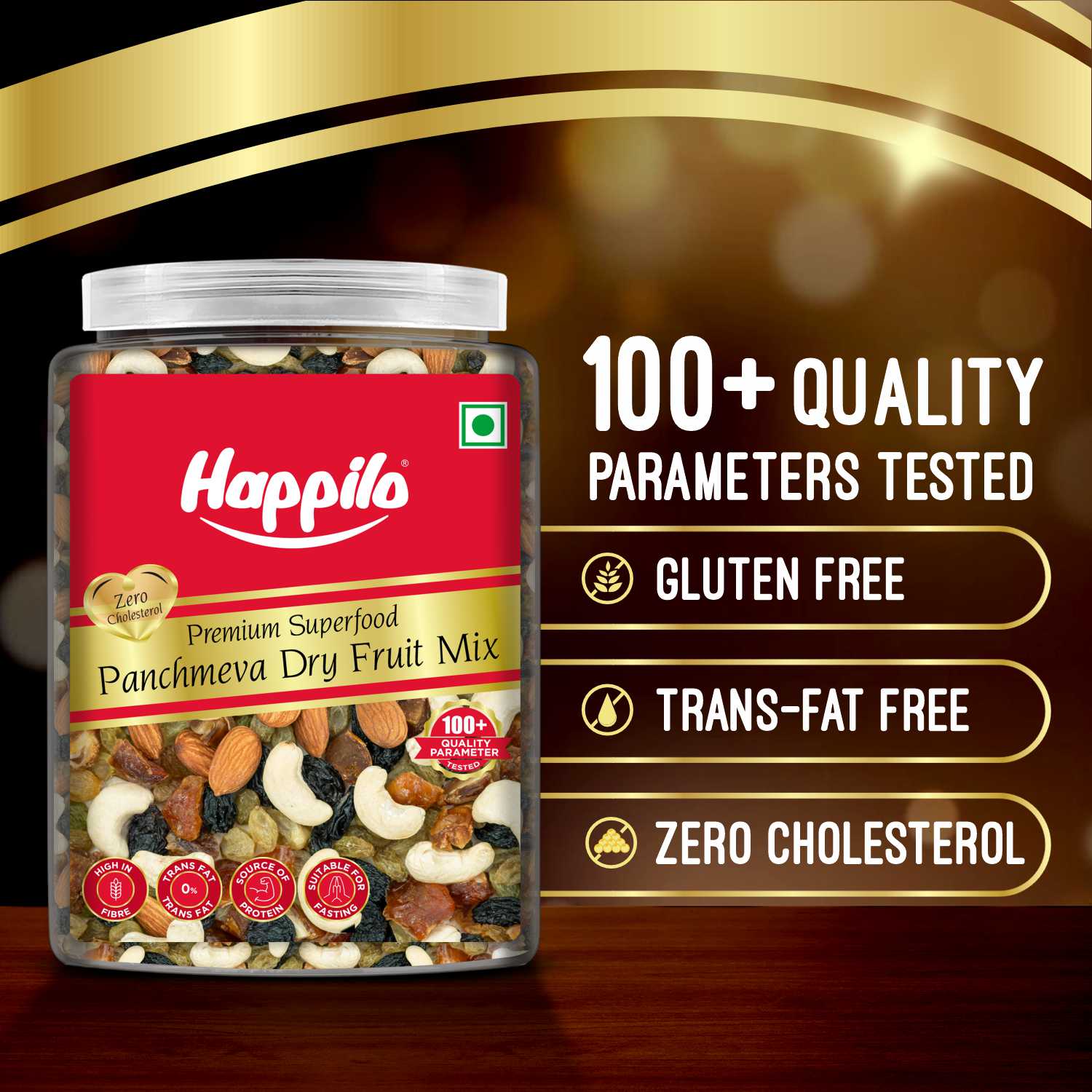 Happilo Panchmeva Dry Fruit Mix Jar 900g