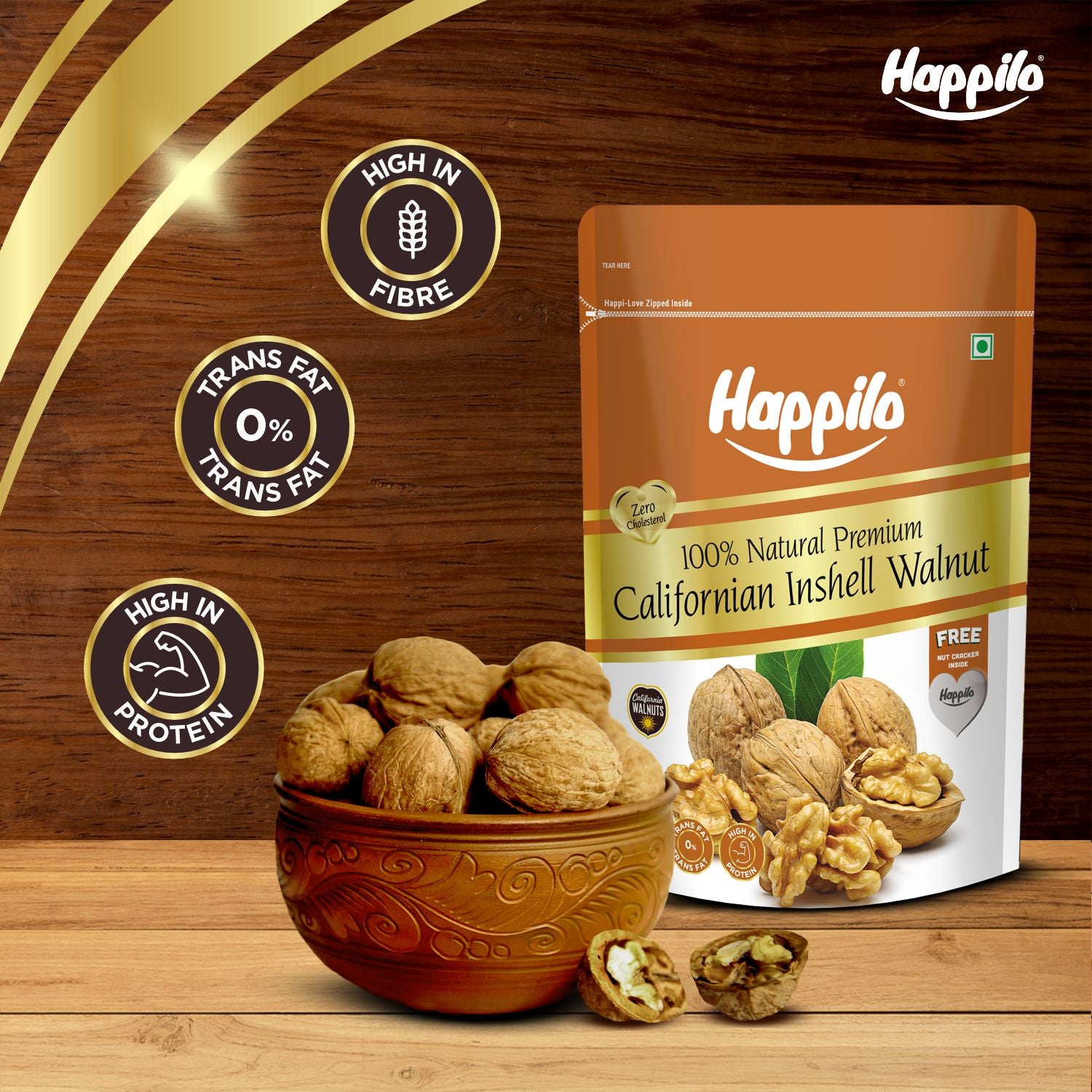 Happilo Premium Whole California Inshell Walnuts