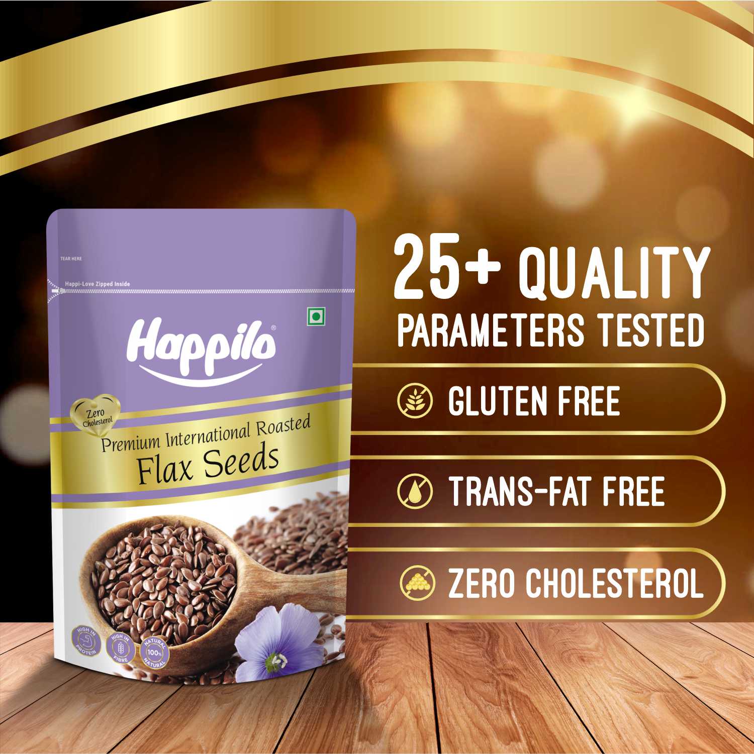 Happilo Premium Authentic Flax Seeds Roasted 250g (Pack of 2)