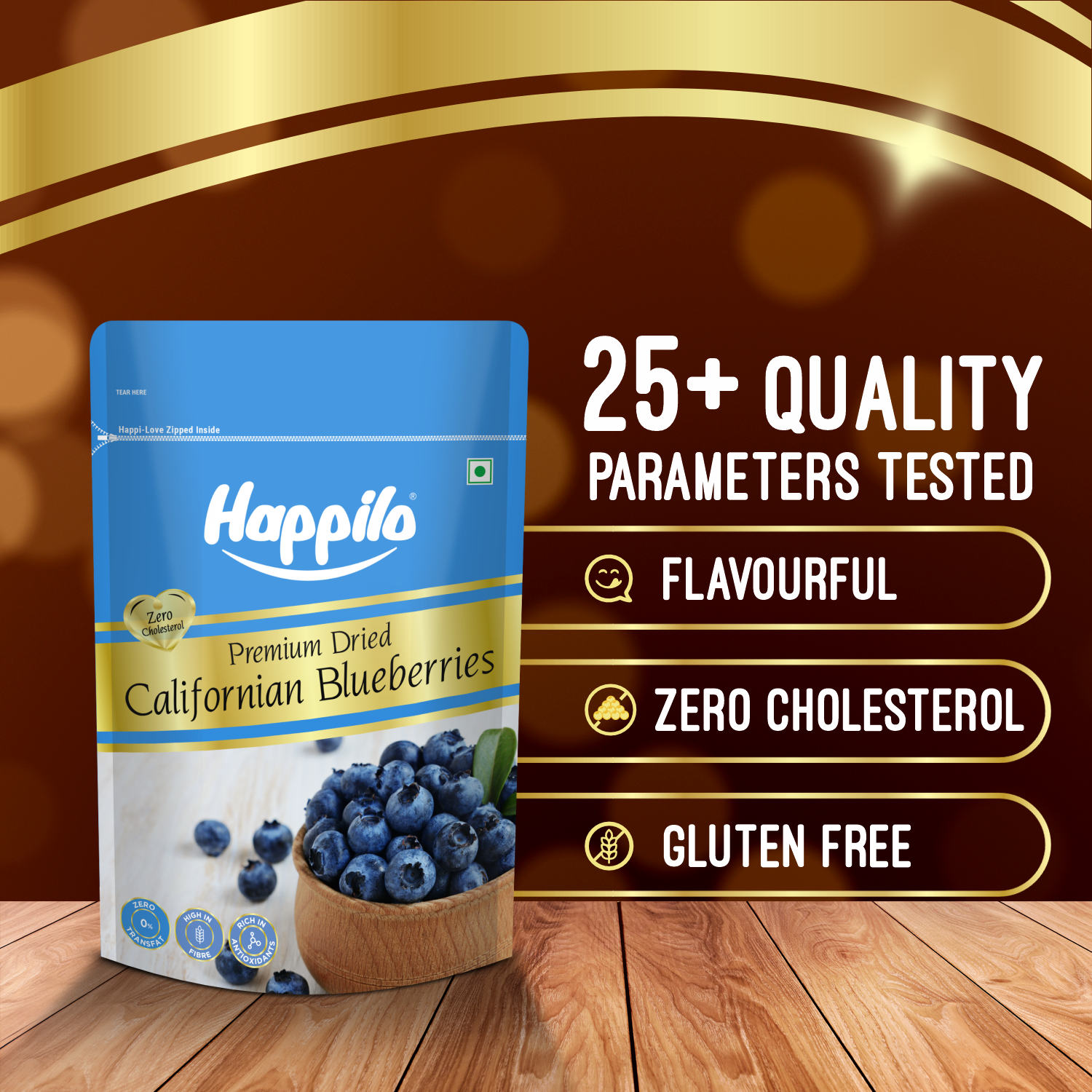 Happilo Healthy & Sweet Californian Dried Blueberries