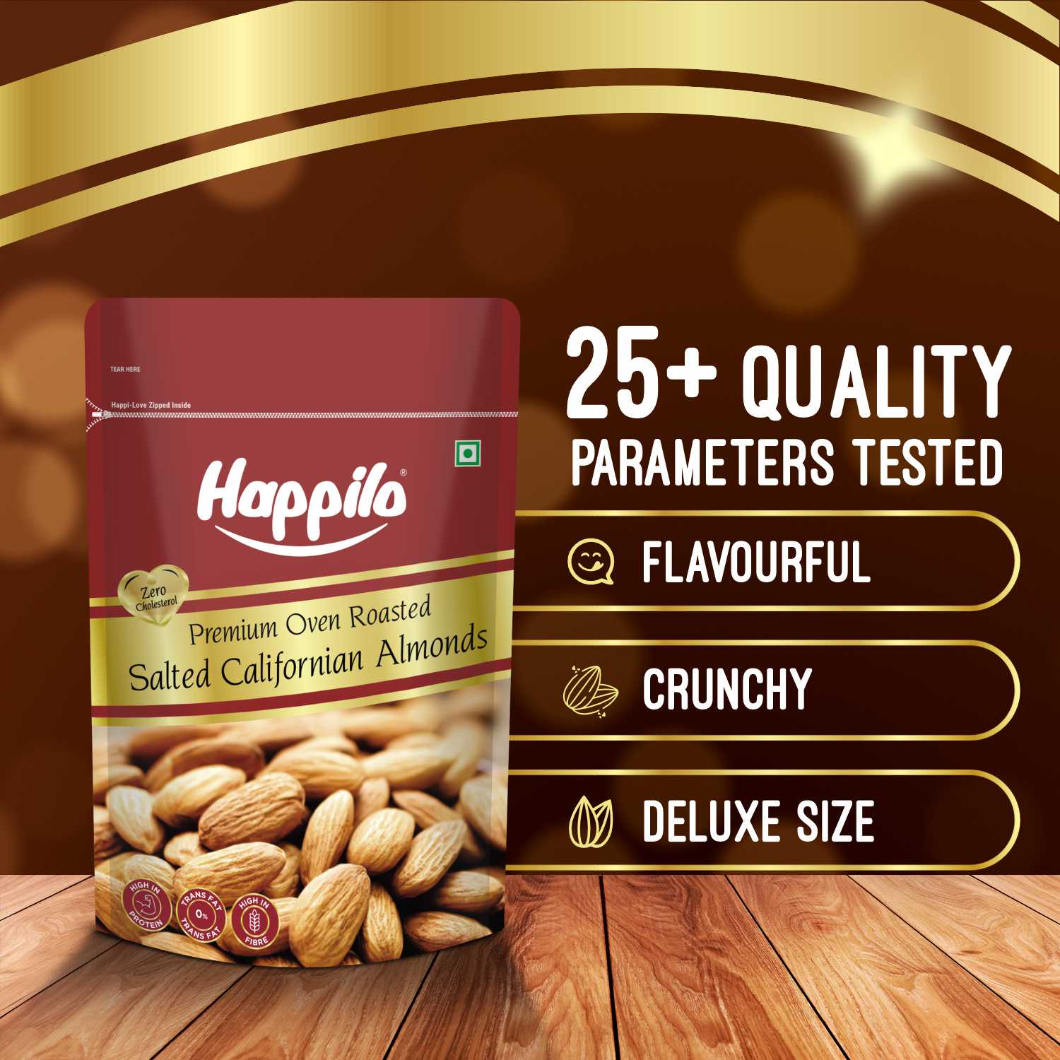 Happilo Roasted & Lightly Salted Premium Californian Almonds