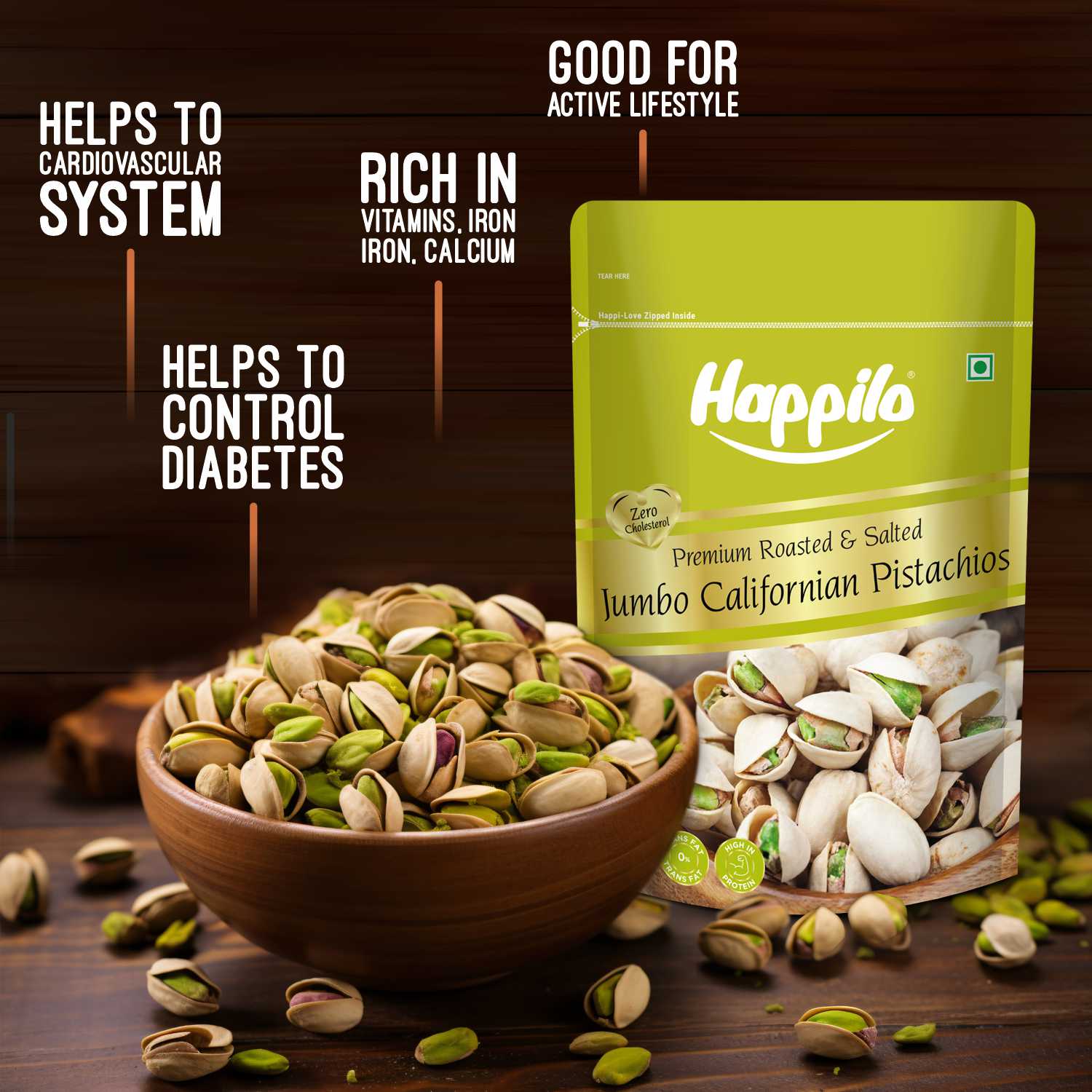 Happilo Freshly Roasted & Salted California Pistachios