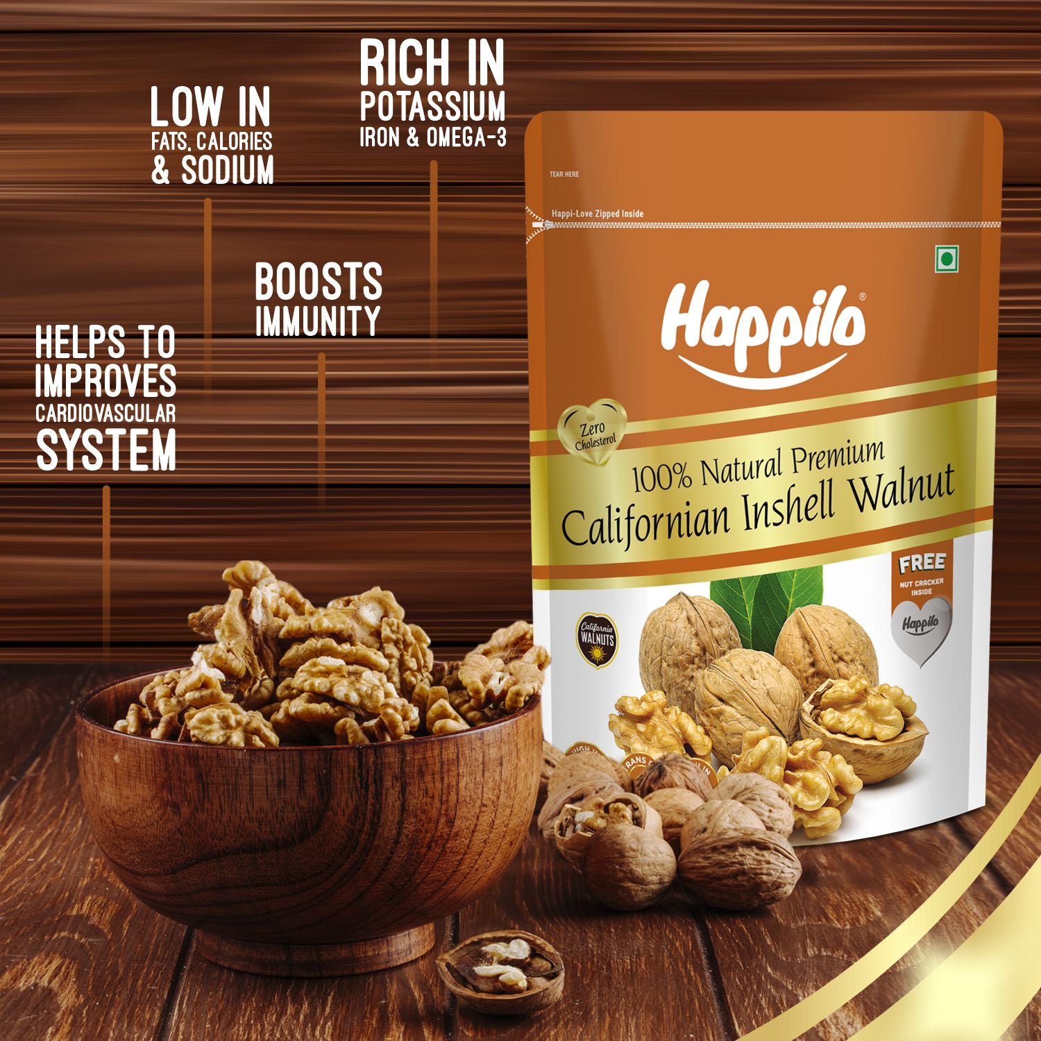 Happilo Premium Whole California Inshell Walnuts