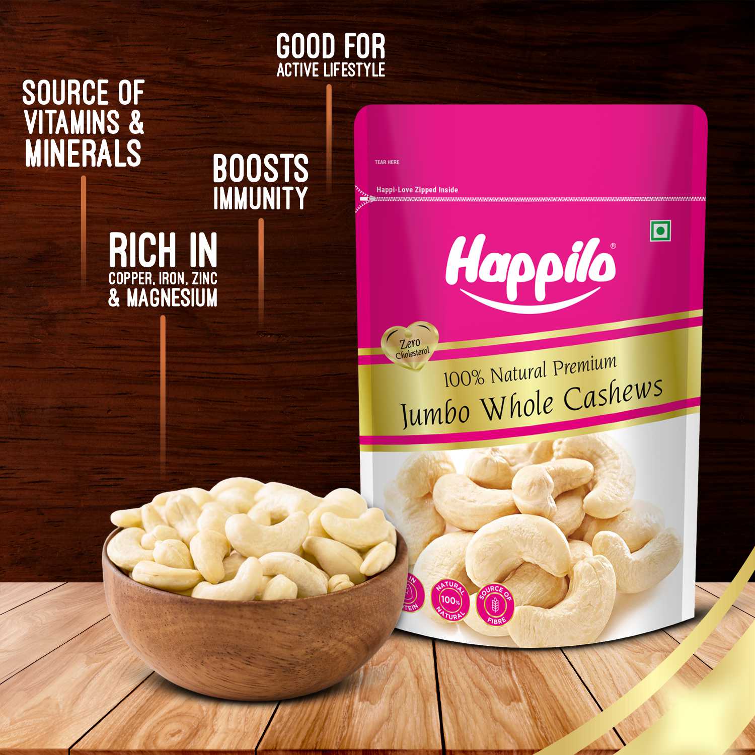 Happilo Jumbo Premium Whole Cashew Nuts