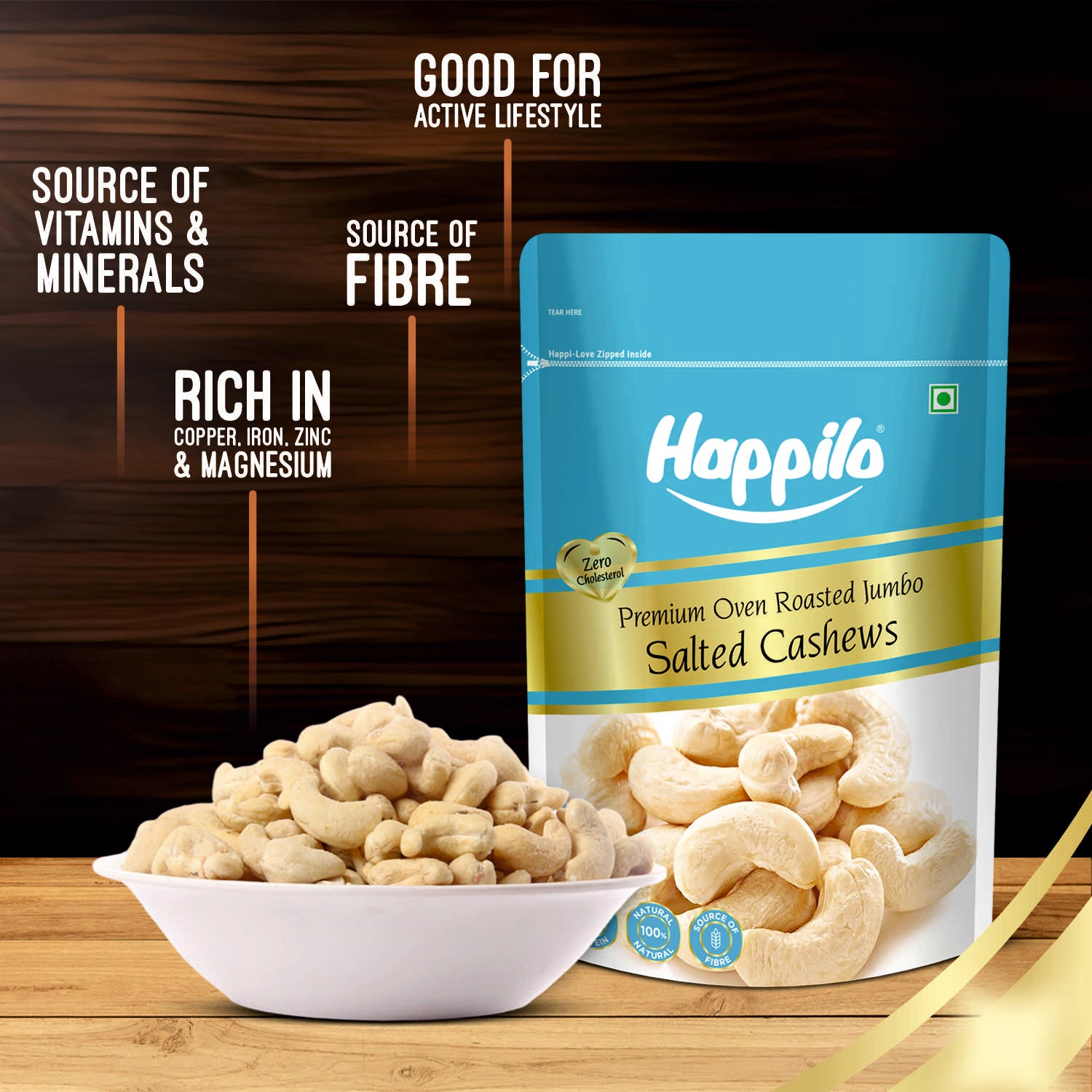 Happilo Roasted & Salted Premium Cashew Nuts