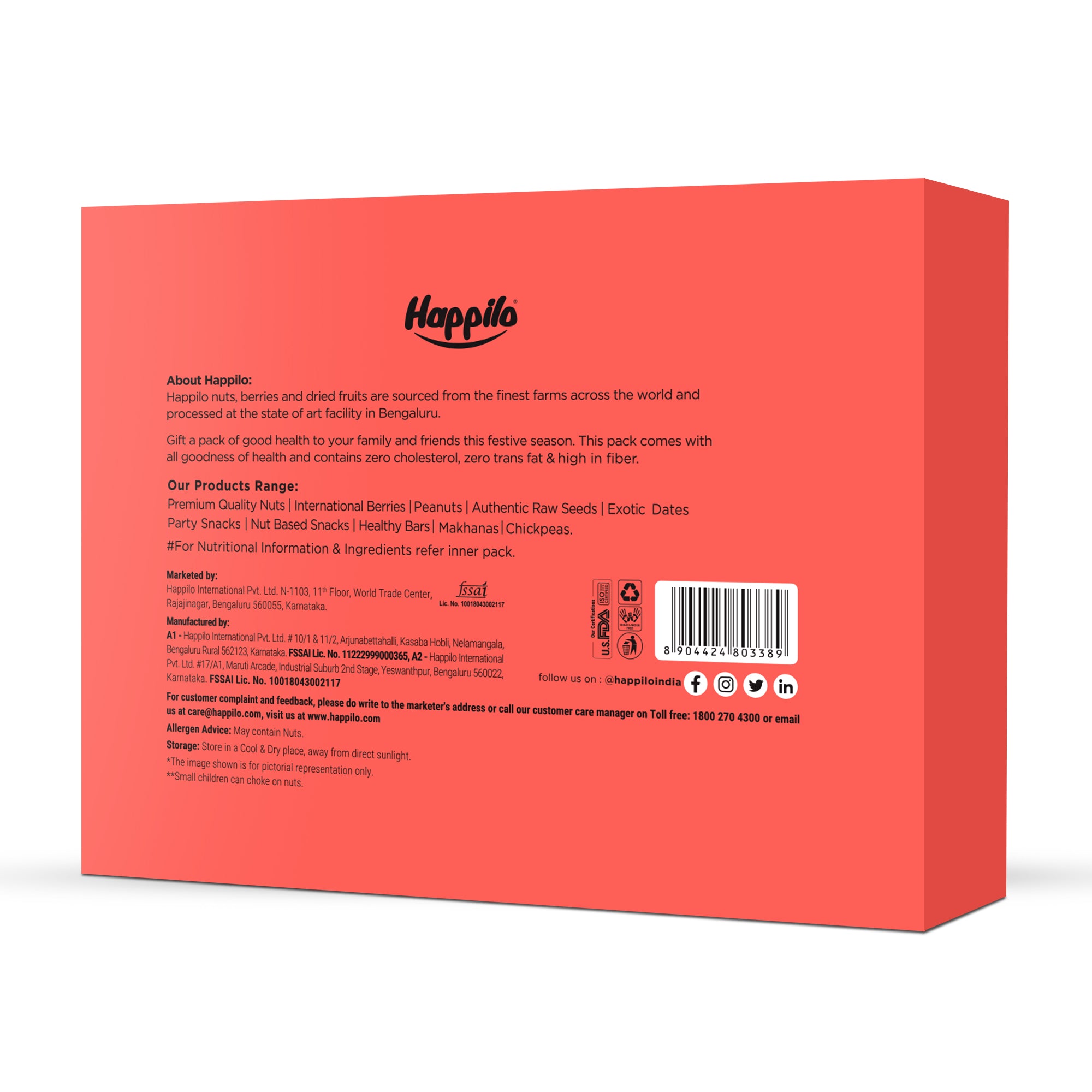 Happilo Dry Fruit Celebration Gift Box Puffins