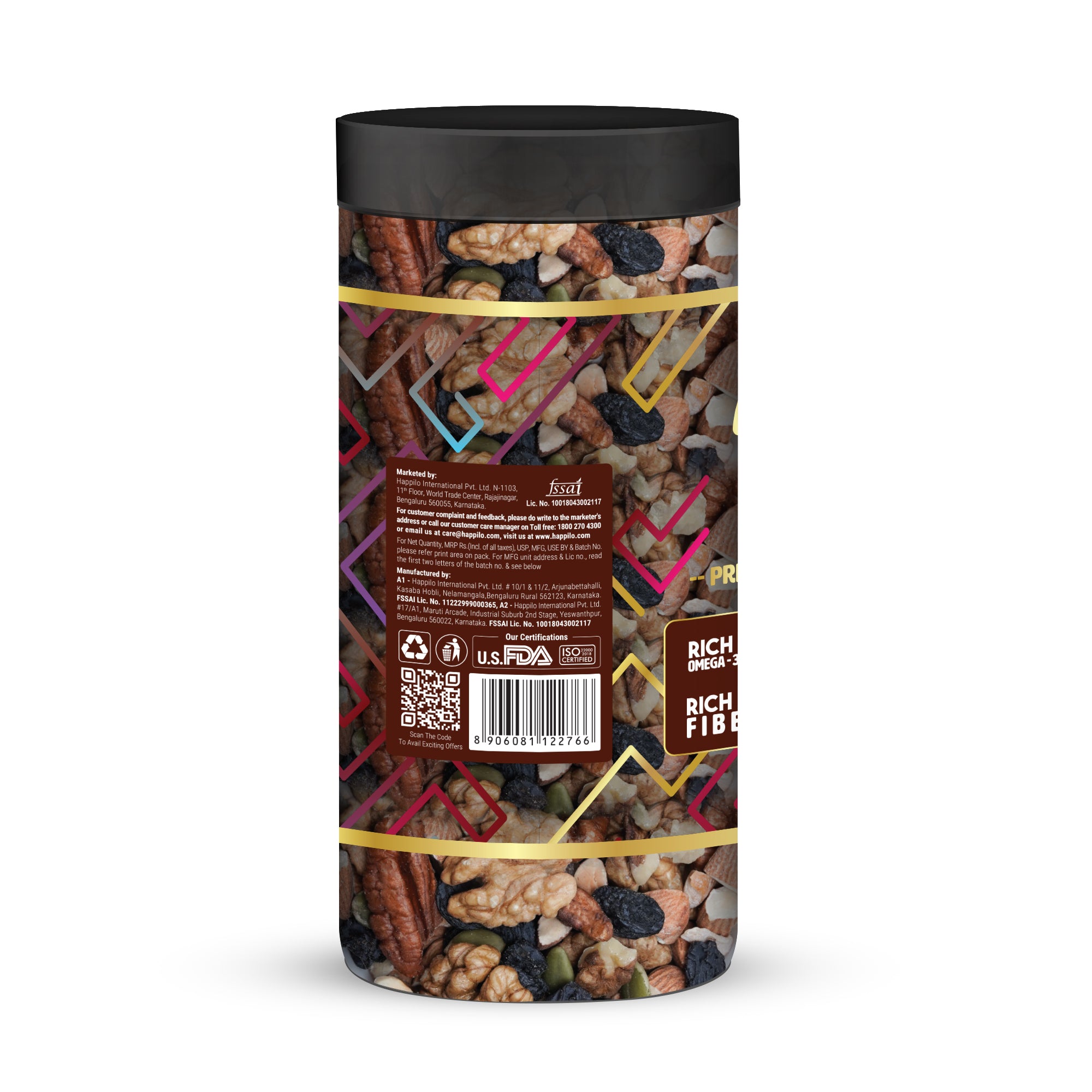 Happilo Premium International Dry Fruit Super Omega Mix 500g