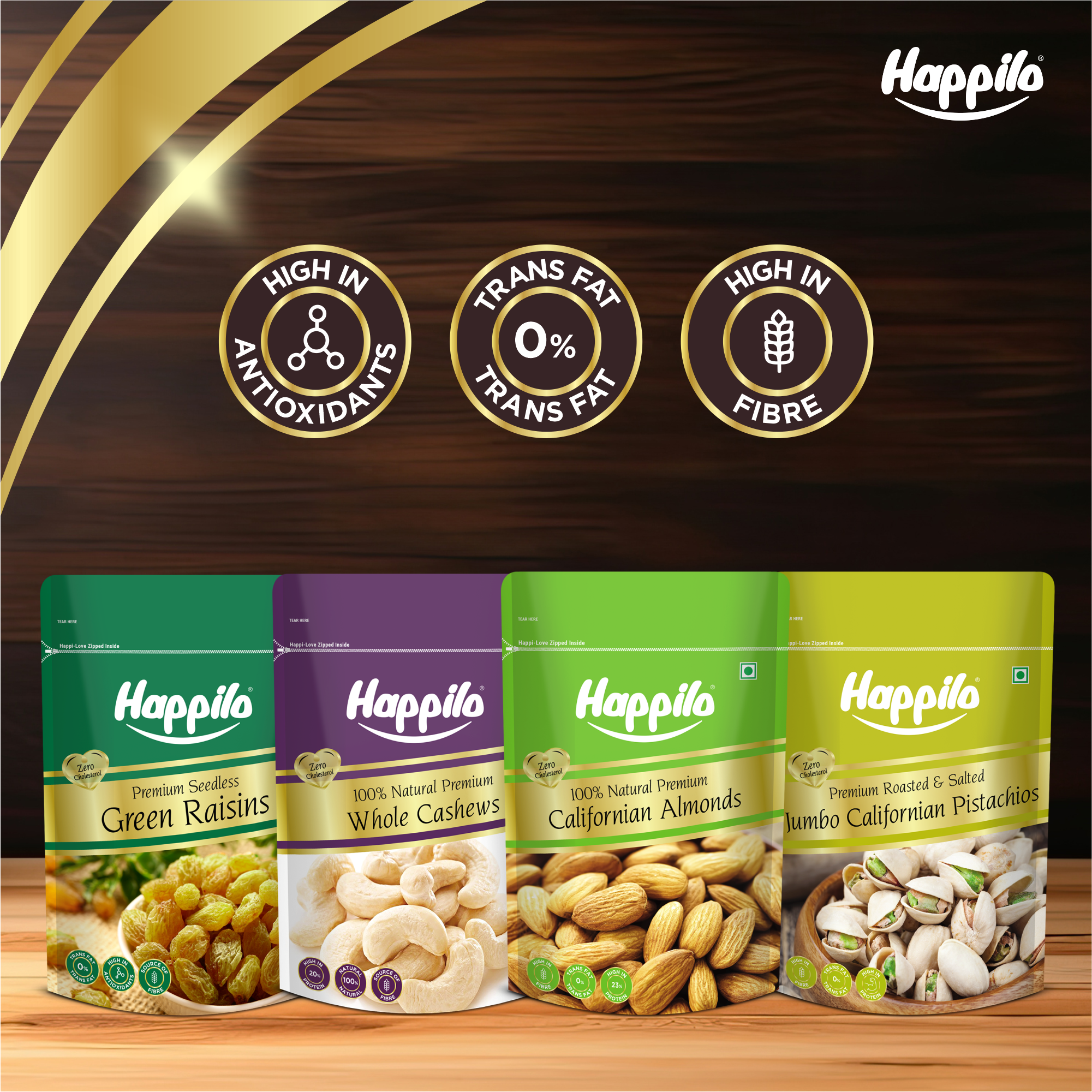 Dry Fruits Combo 850g (Almonds 200g, Raisins 250g, Cashews 200g, Roasted Pistachios 200g)