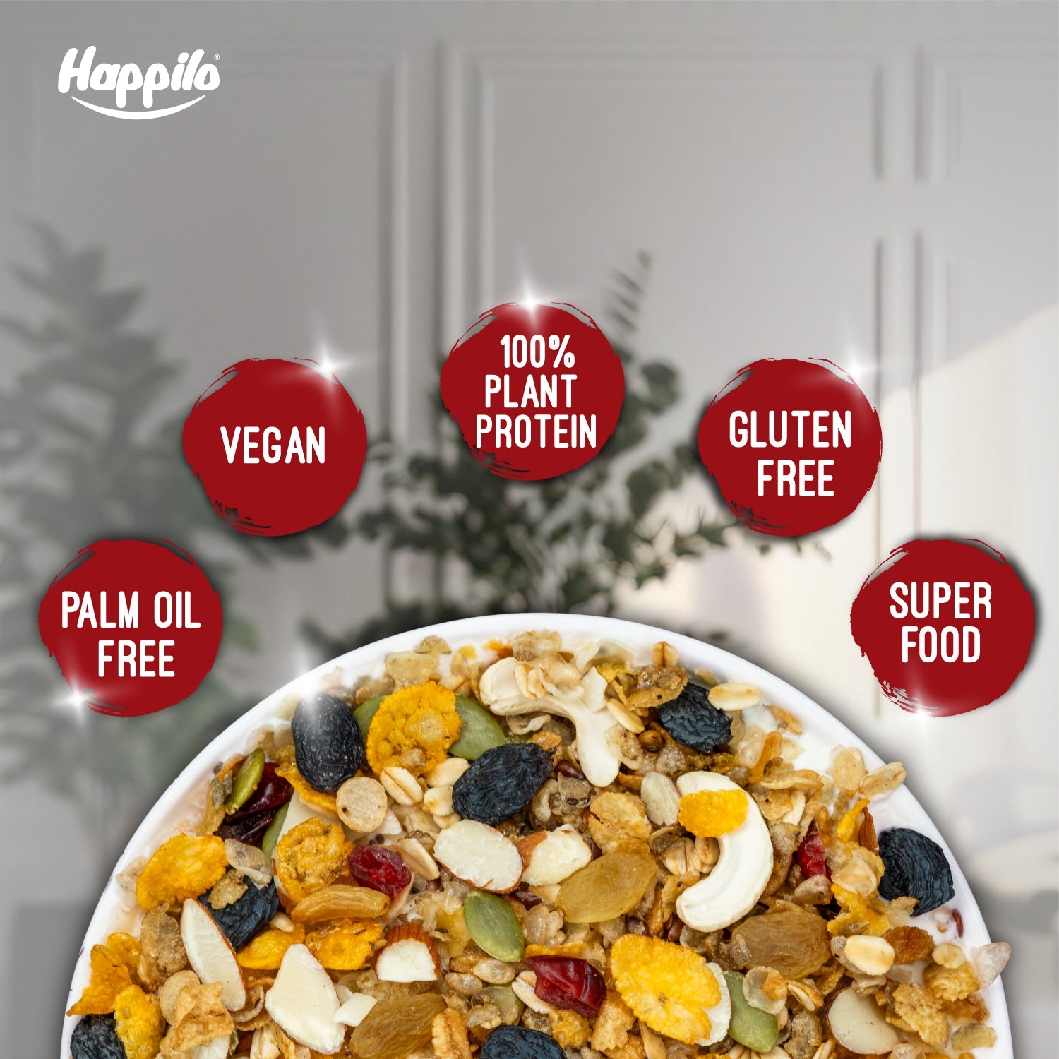 Happilo Dry Fruit Muesli 500g, 85% Nuts, Seeds and Multigrain, 15 in 1 Power Breakfast, High in Fiber, Omega 3, Protein